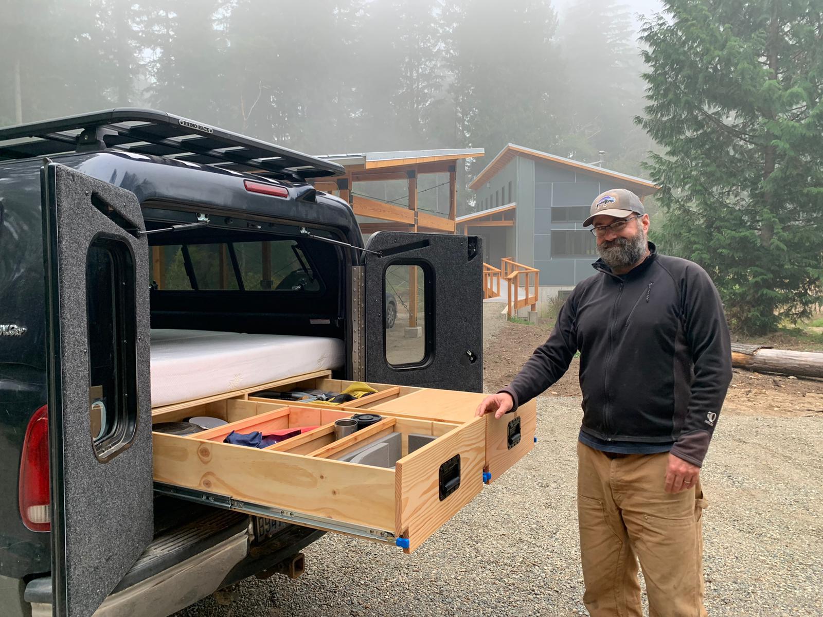 Built out a bed platform and drawers for our 7.3L F250 with deep
