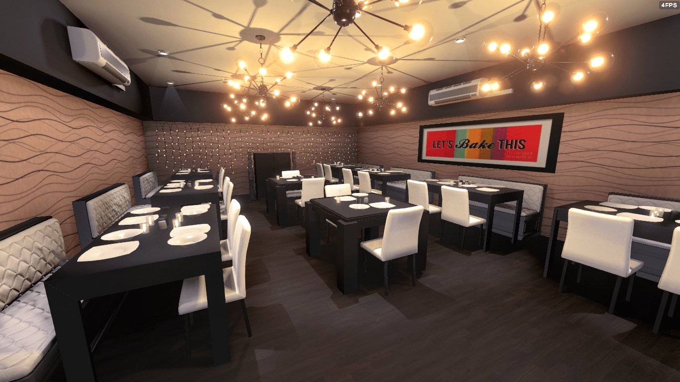 I decided to make a restaurant in house flipper. Let me