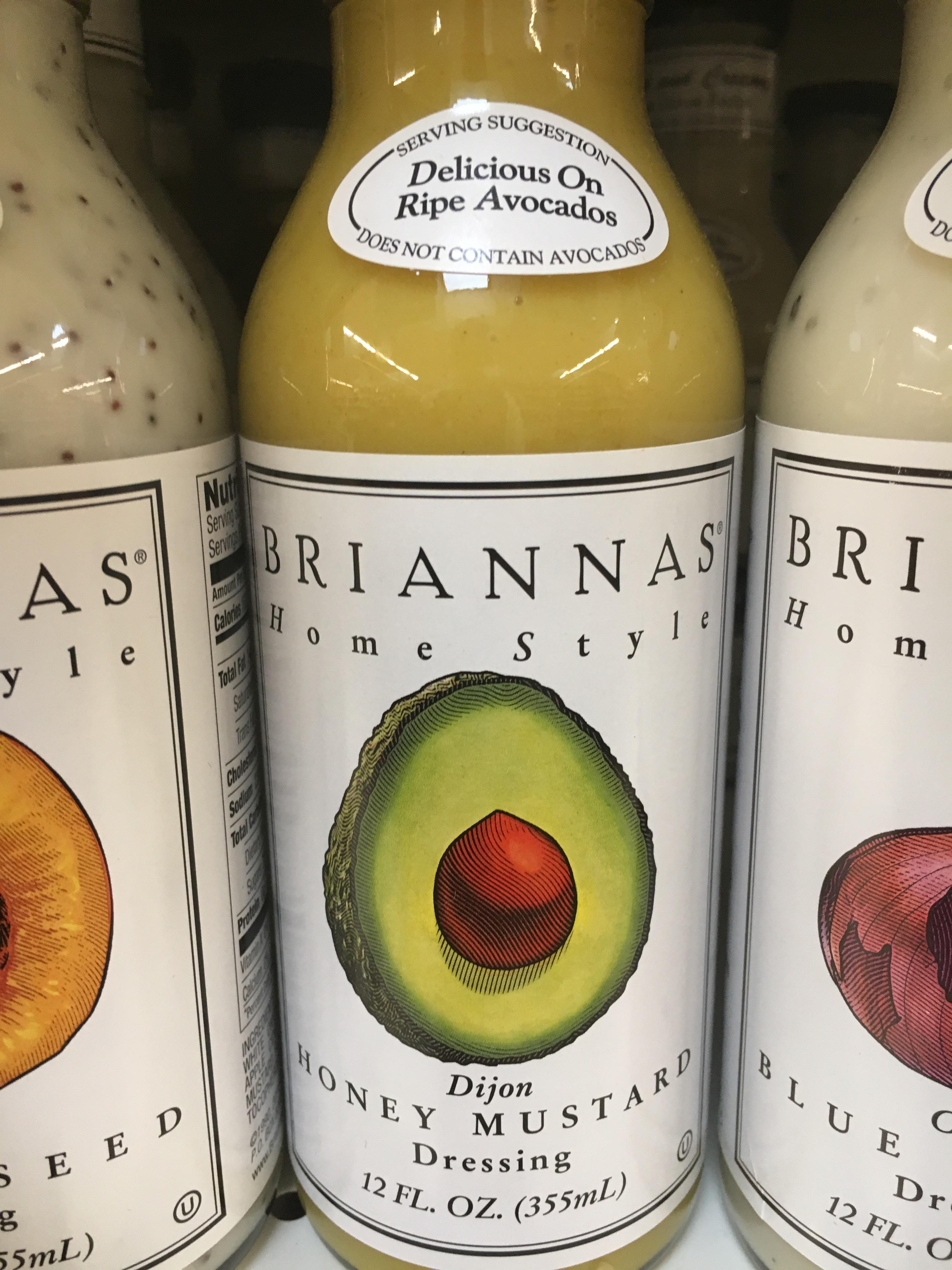 This dressing with a picture of an avacado is really honey mustard