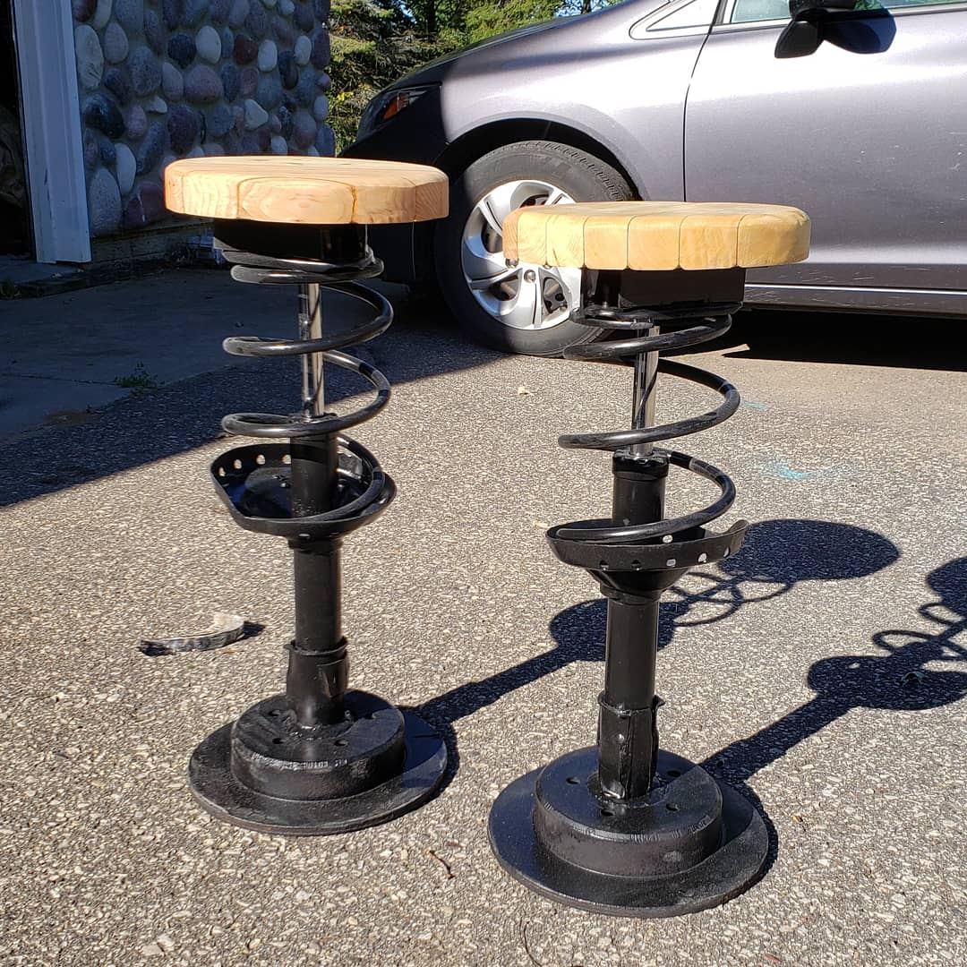 Stools created from recycling car parts and scrap wood r/nextfuckinglevel