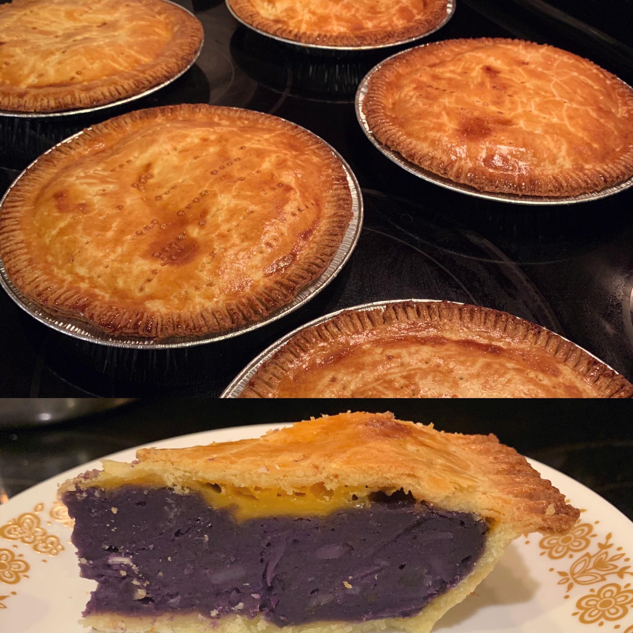 [homemade] ube macapuno pie food