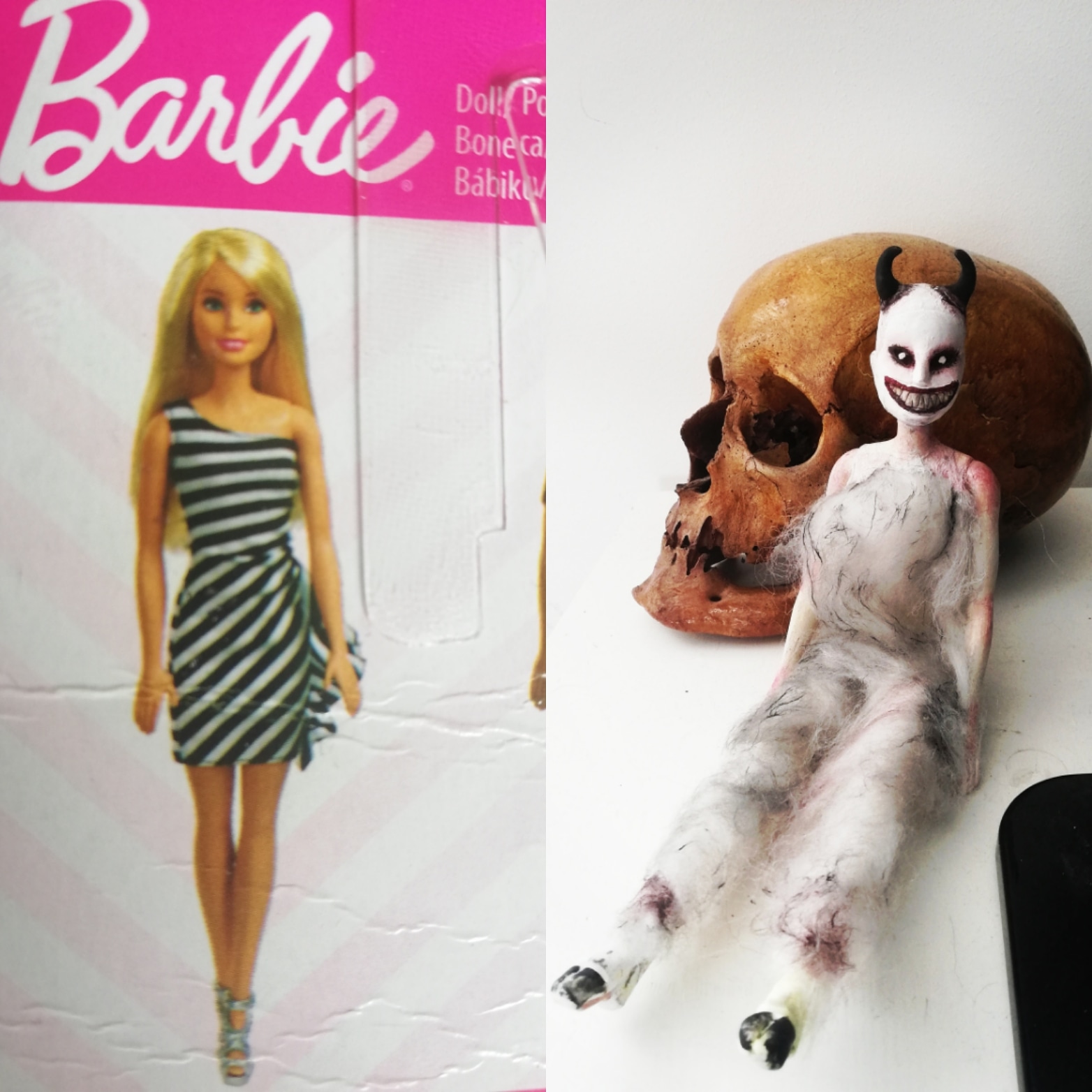 Decided to turn this cheap barbie into something creepy. Honestly no