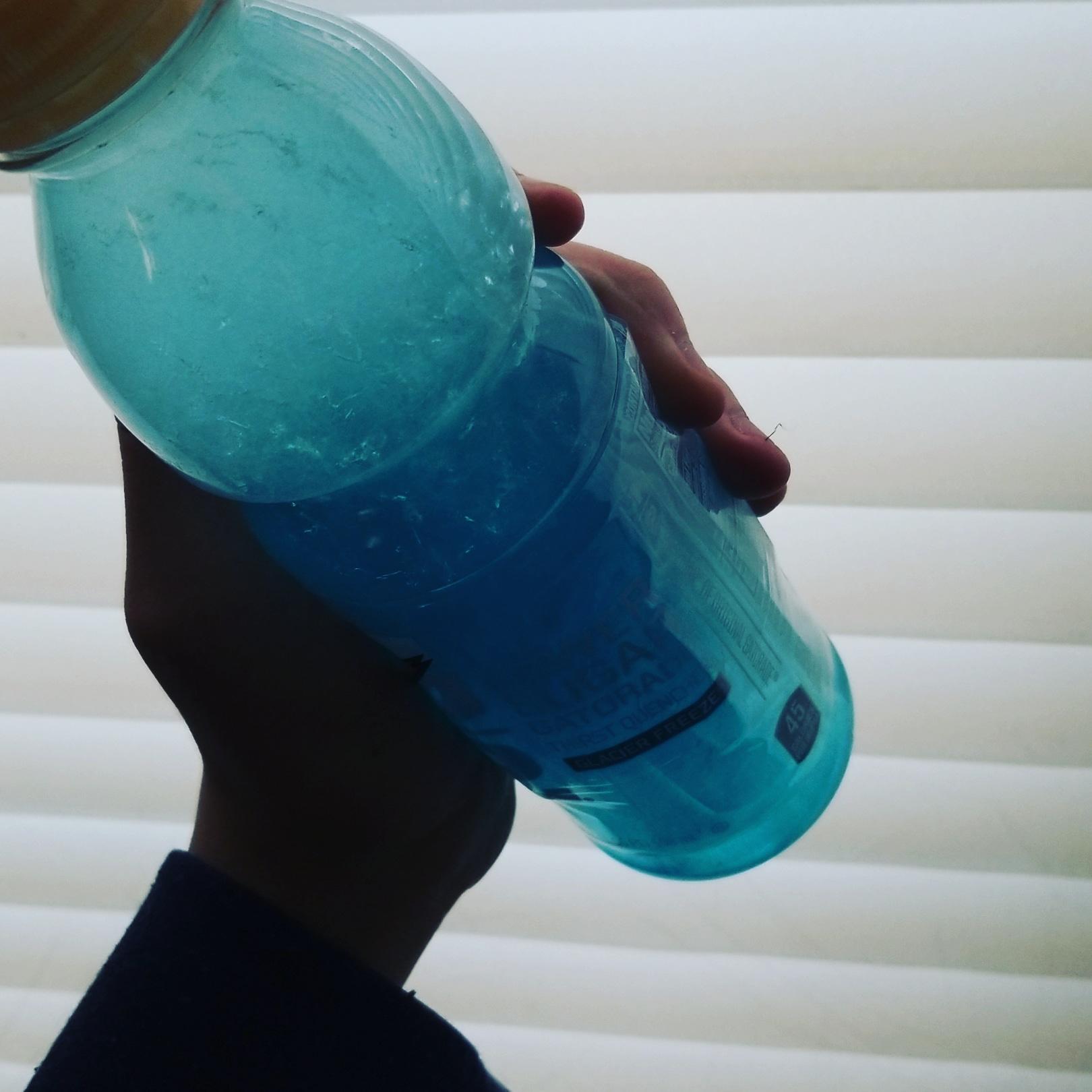 My frozen Gatorade bottle. r/mildlyinteresting