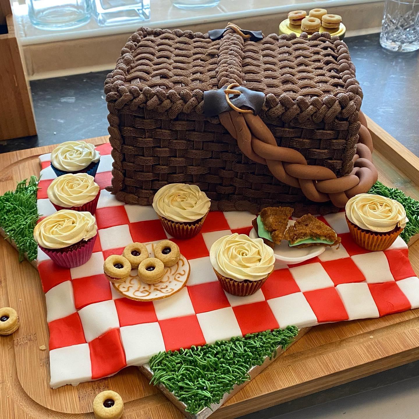 Vegan carrot cake for a friends birthday, with mini jam sandwich
