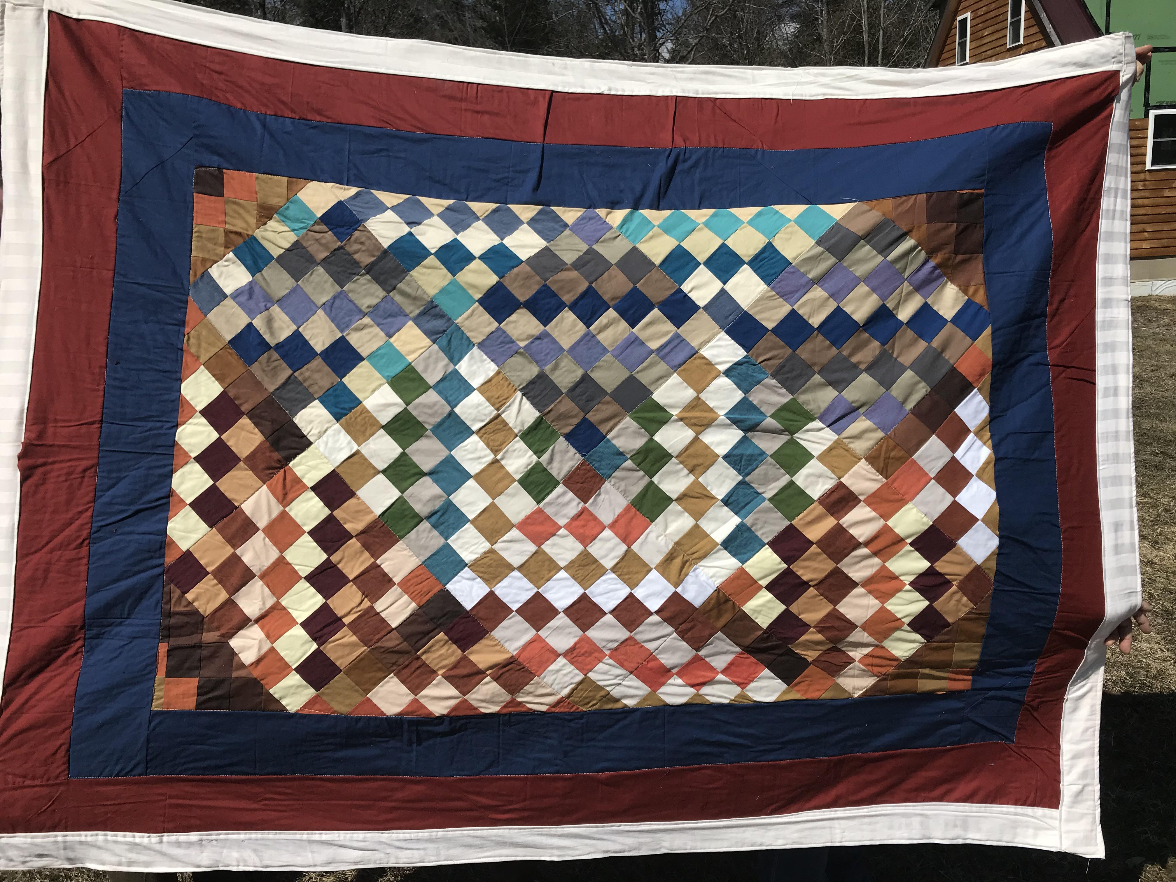 Scrap "trip around the world" quilt for my mom r/quilting