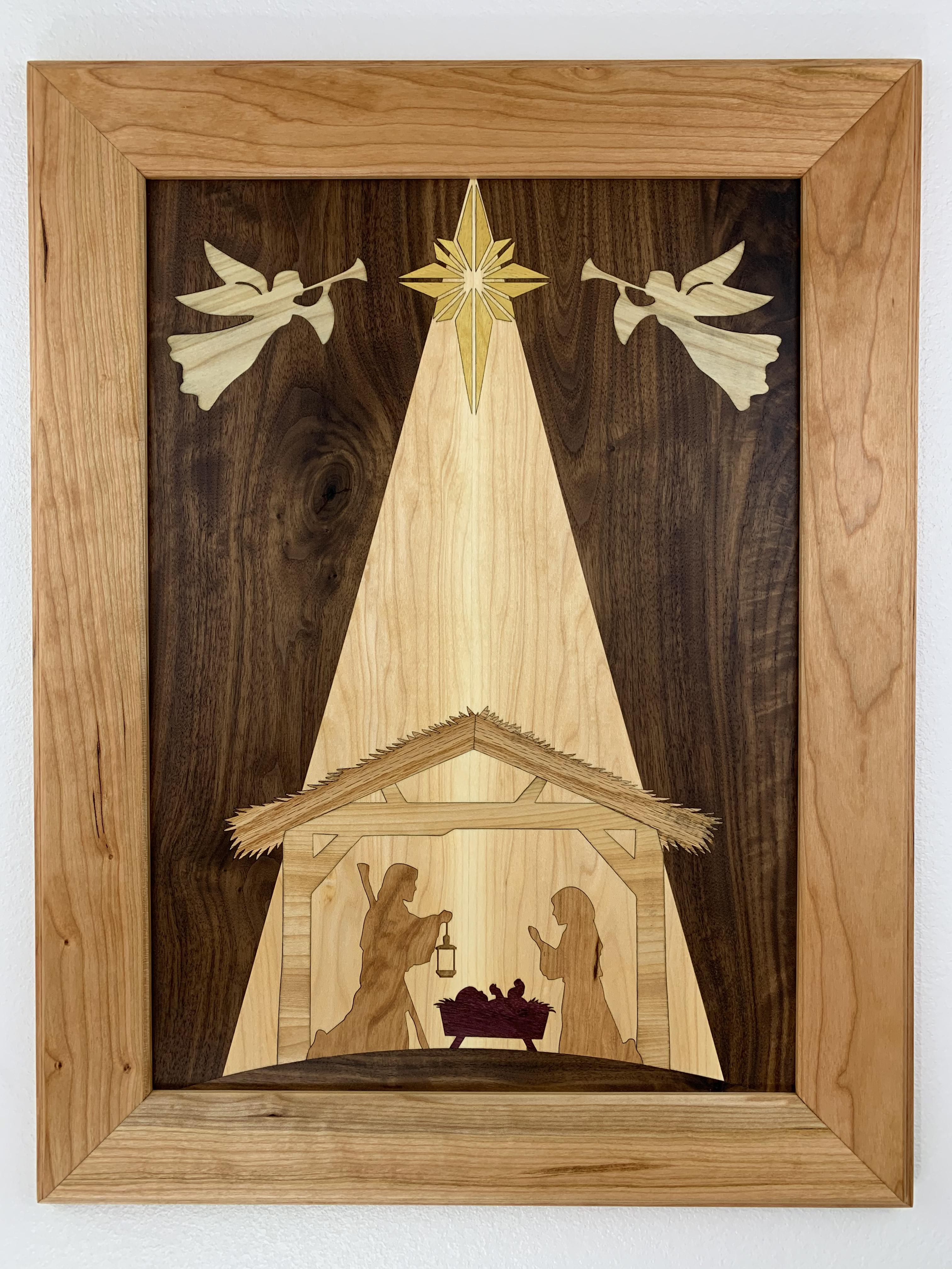 Christmas Nativity Scene Inlay WallArt I made. A little late, I know