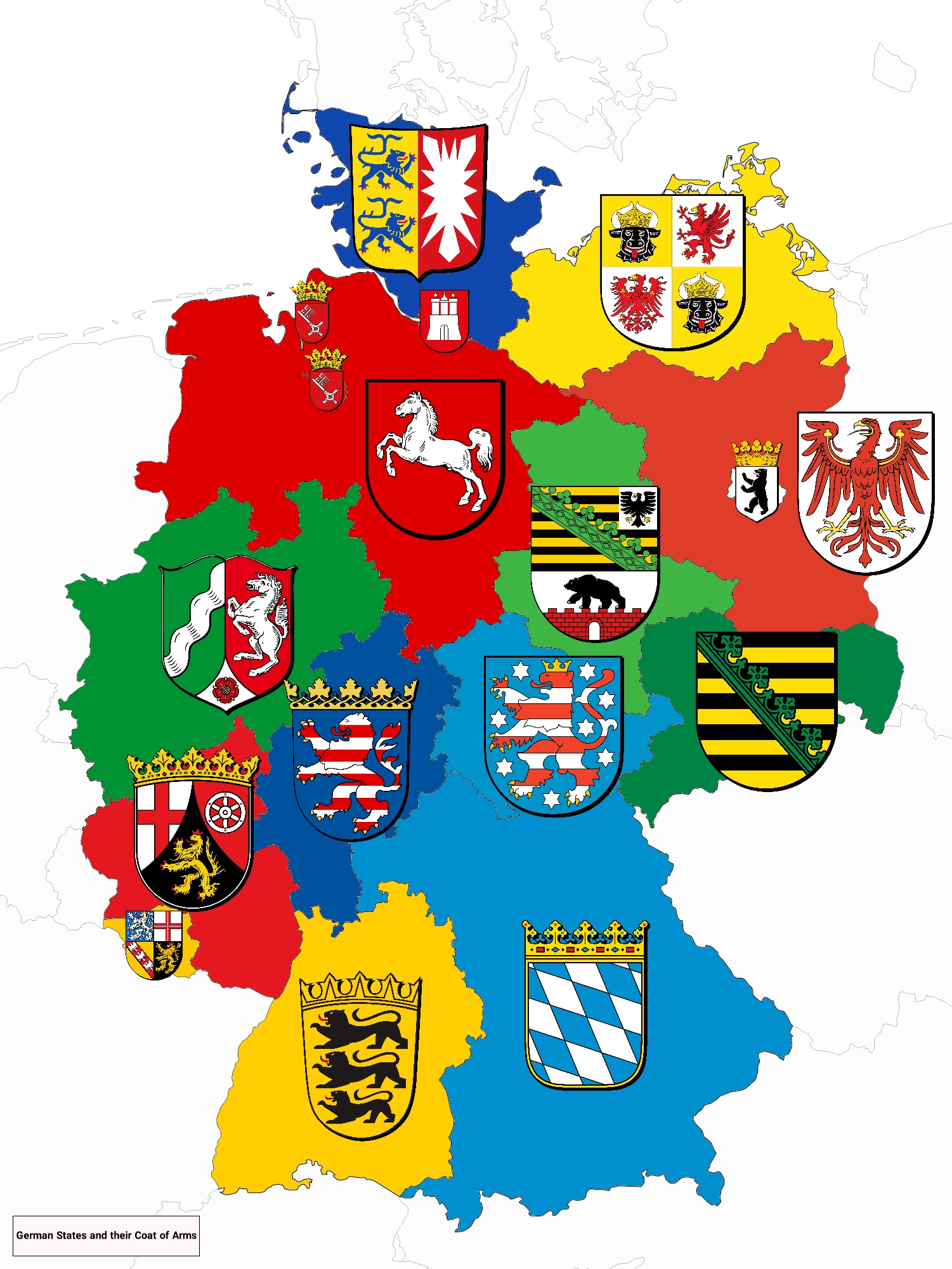 German States and their Coat of Arms [1501x2001] r/MapPorn