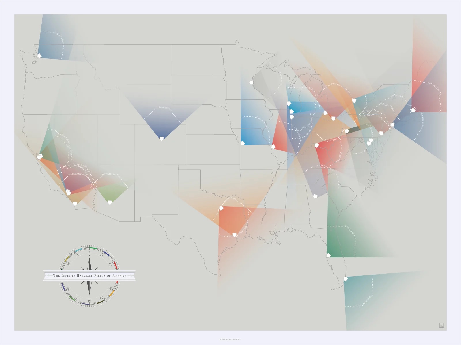 The facing direction of every MLB home plate r/MapPorn