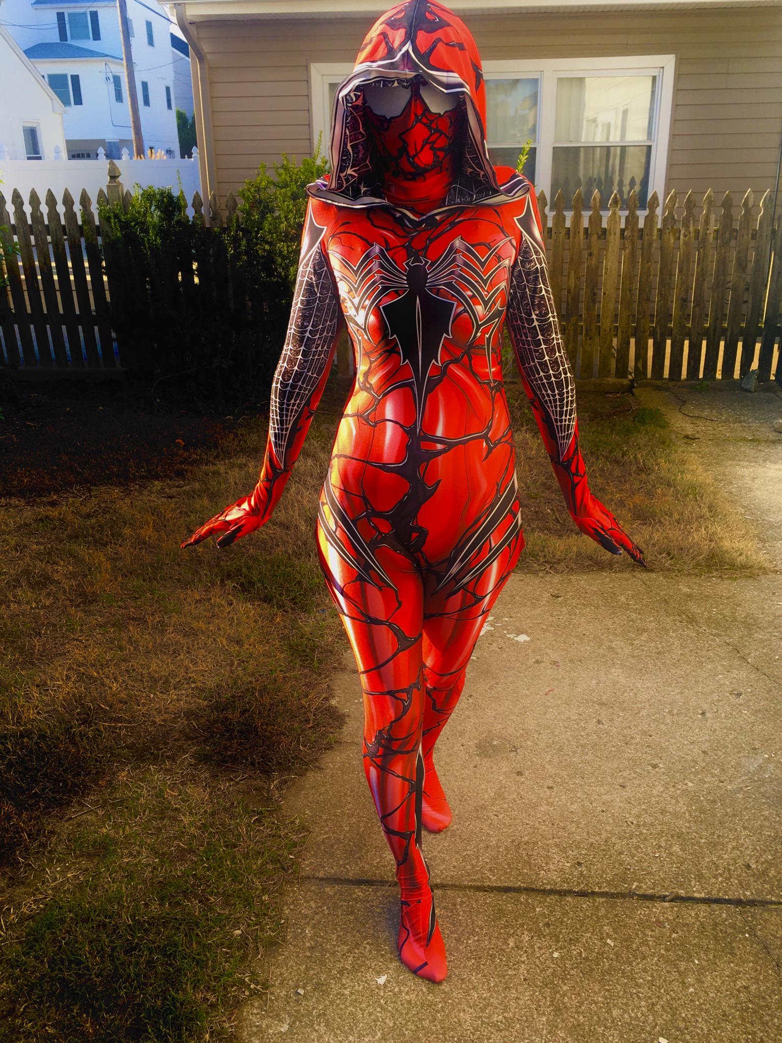My fiancée’s Halloween costume. Carnage Gwen. Spiderman
