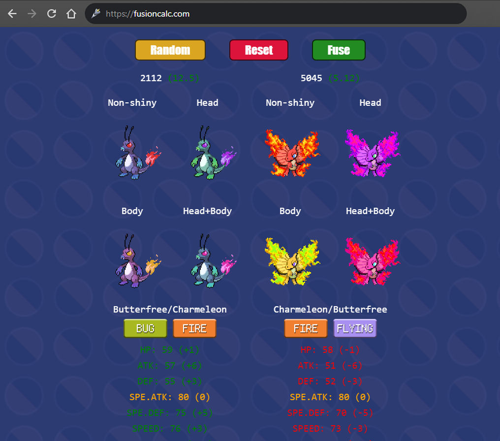 SHINY Pokemon are Back!in the Infinite Fusion Calculator