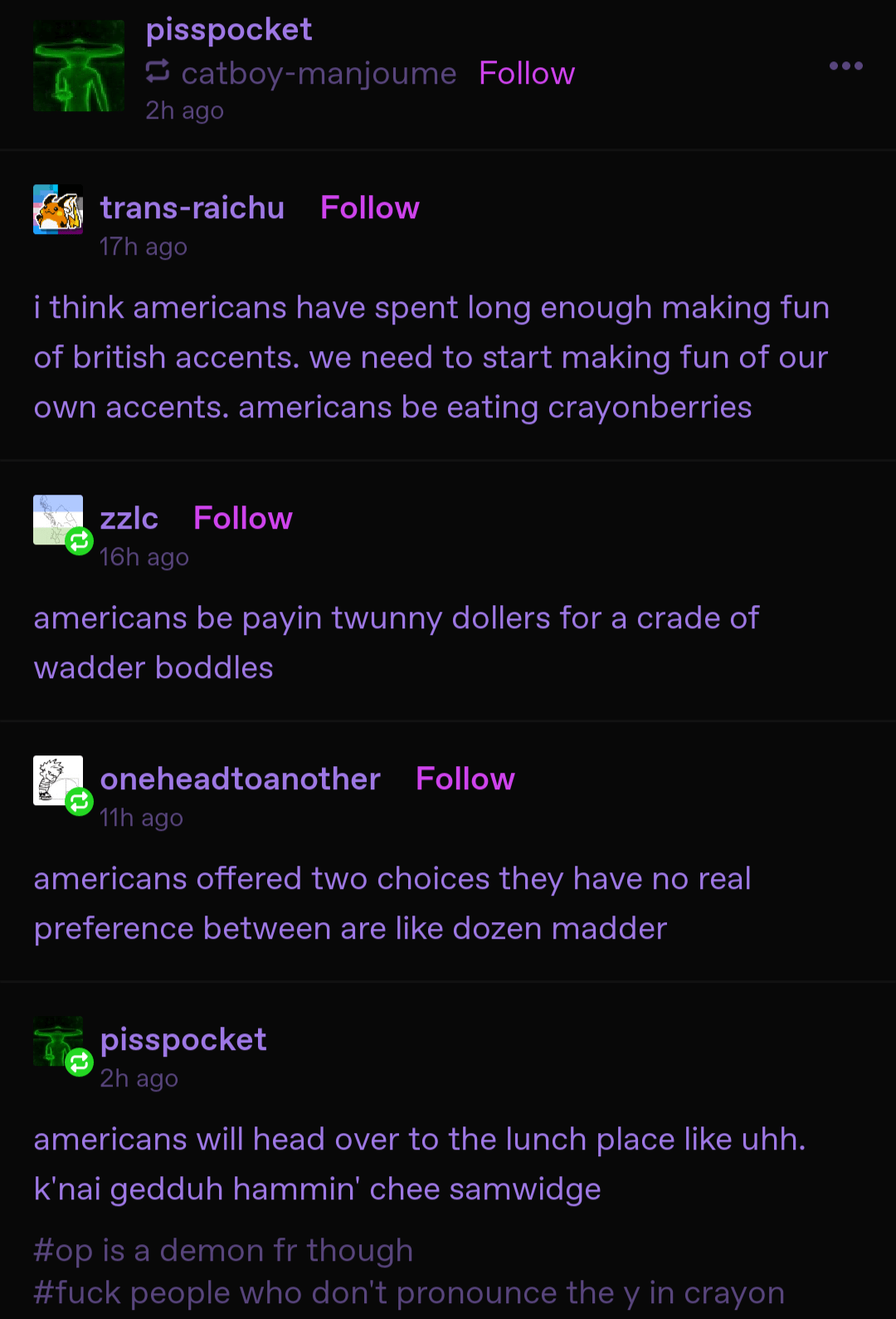 American accents