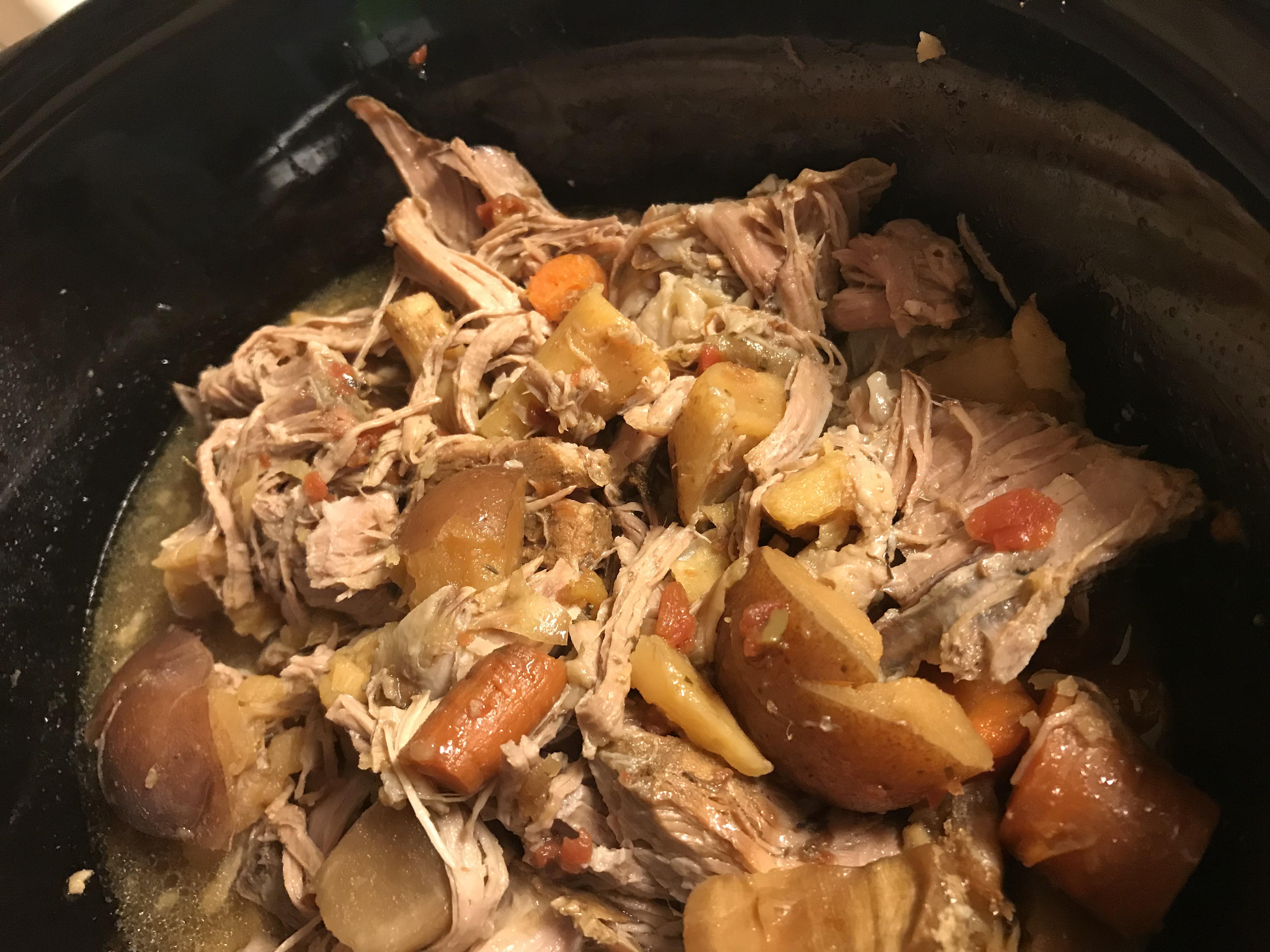 [Homemade] Crockpot Pork Shoulder Roast with Potatoes, Carrots, Onions