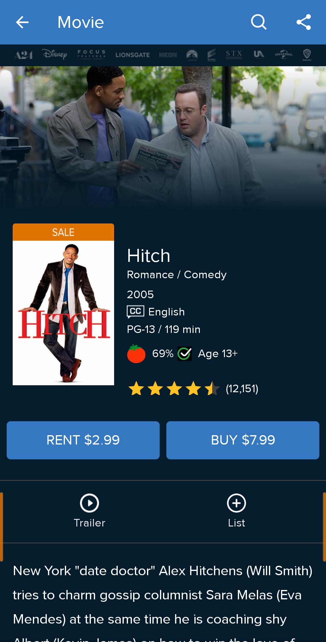 does hitch ever go on sale? r/vudu
