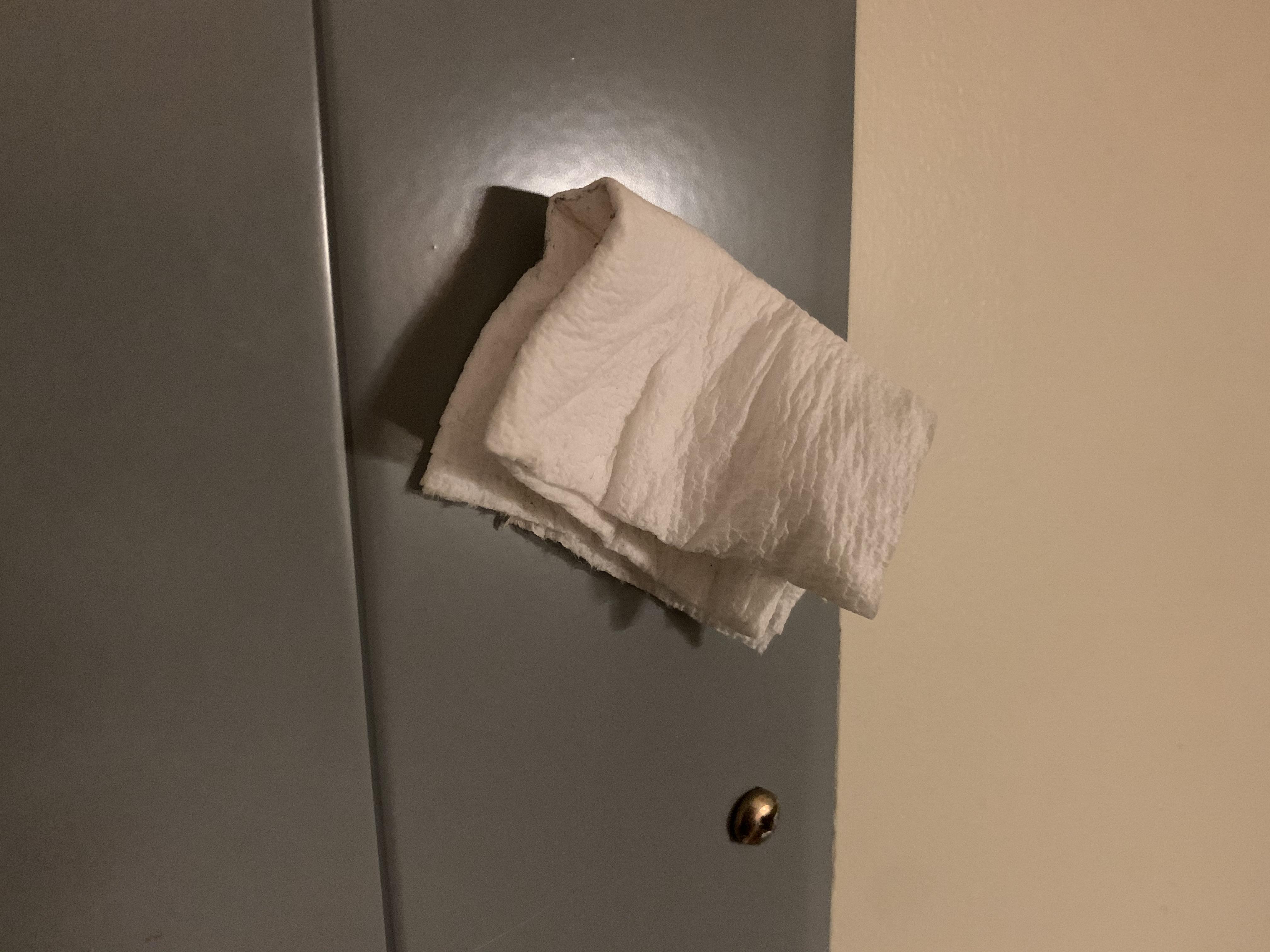 I threw a wet paper towel at my wall today and it stuck. Going on 8