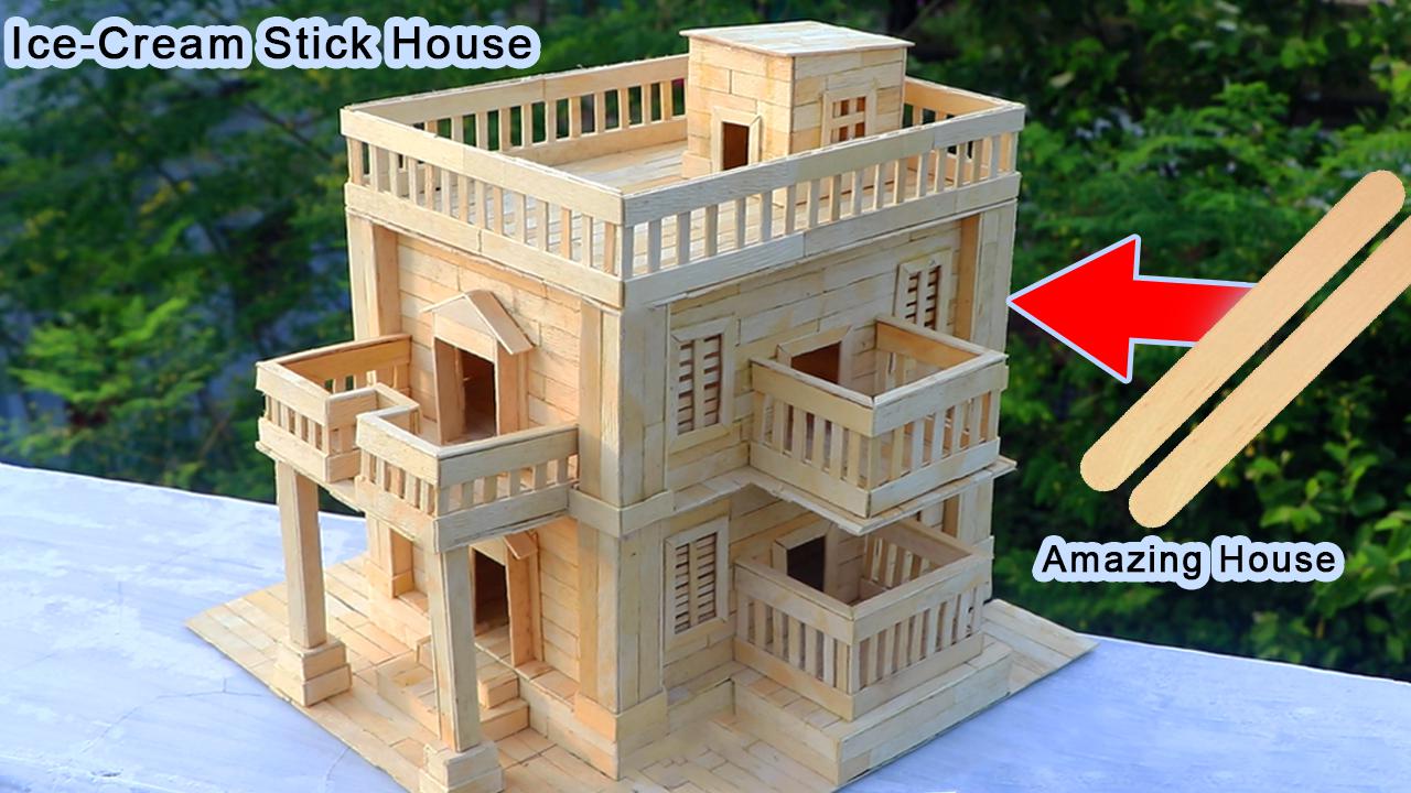 Icecream Stick House Wonderful Handmade House r/crafts