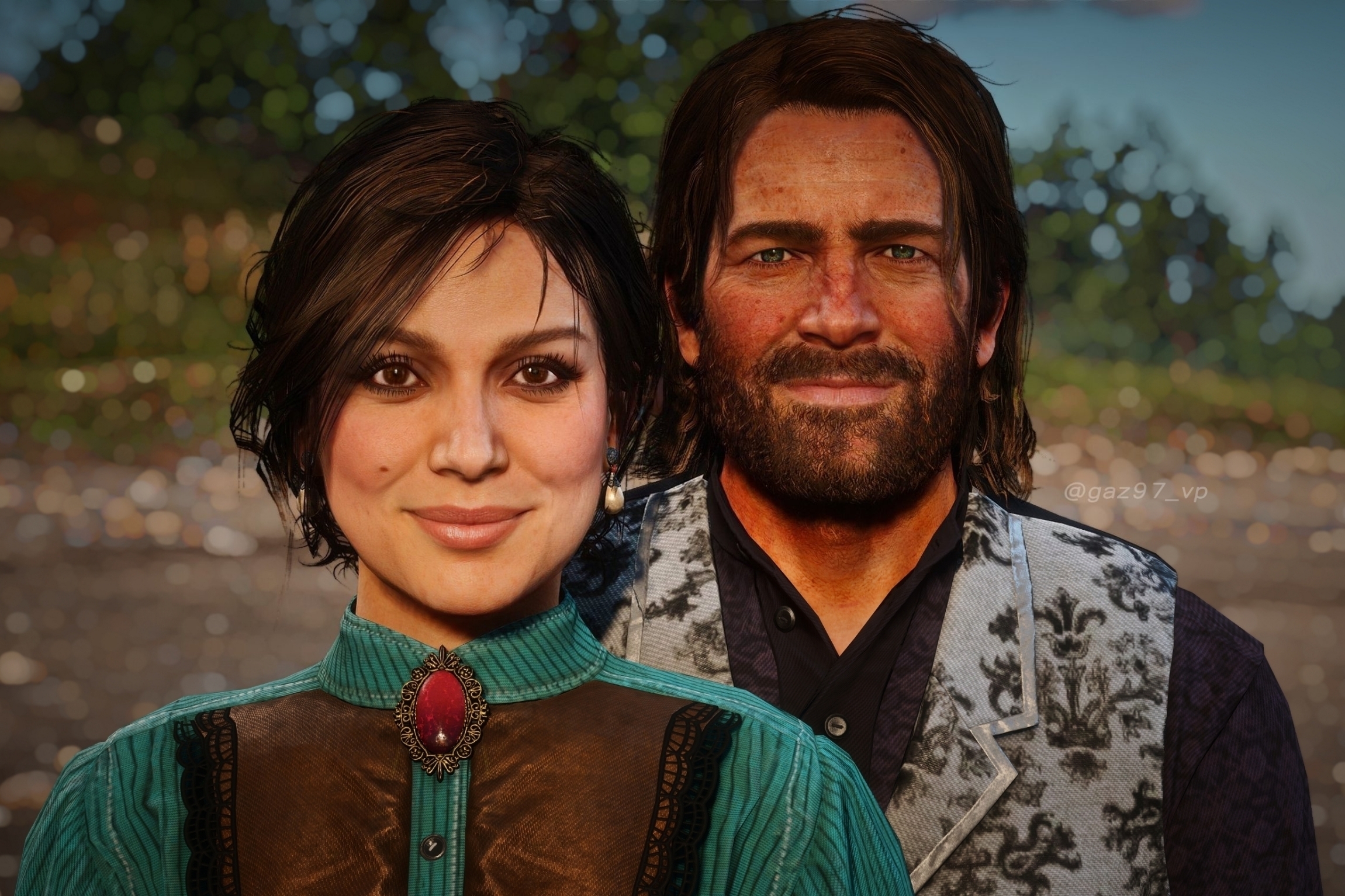 Arthur and Mary together (FaceApp used for smiles) r/reddeadredemption2