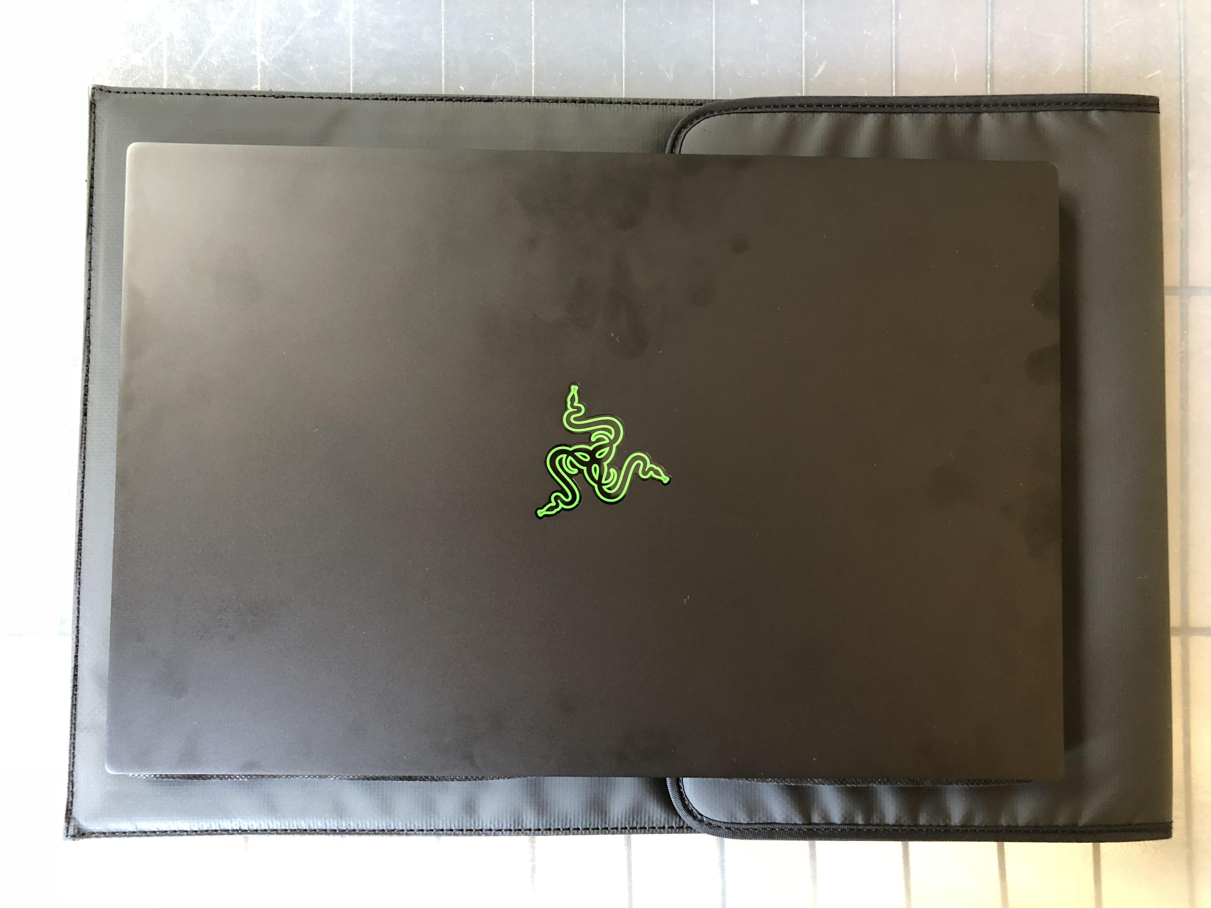 2018 Razer Blade 15” on top of Razer 15” Sleeve (for those requesting a