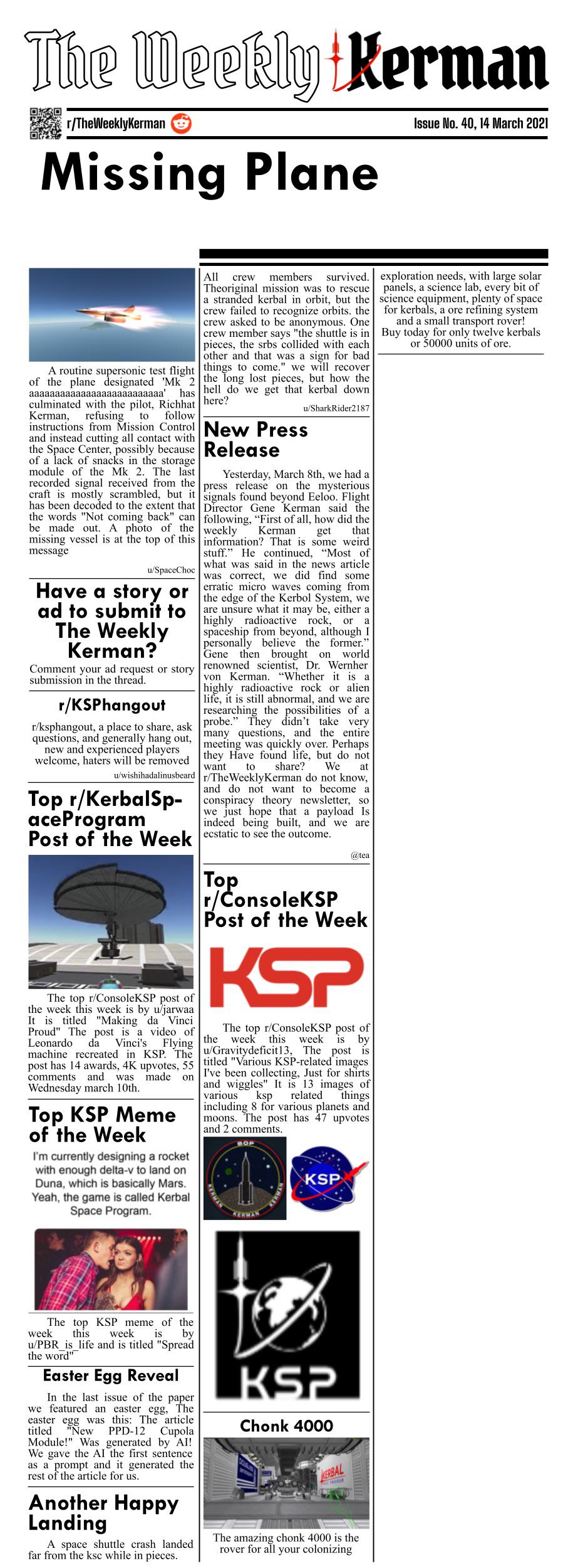 The Weekly Kerman Issue 40 r/TheWeeklyKerman