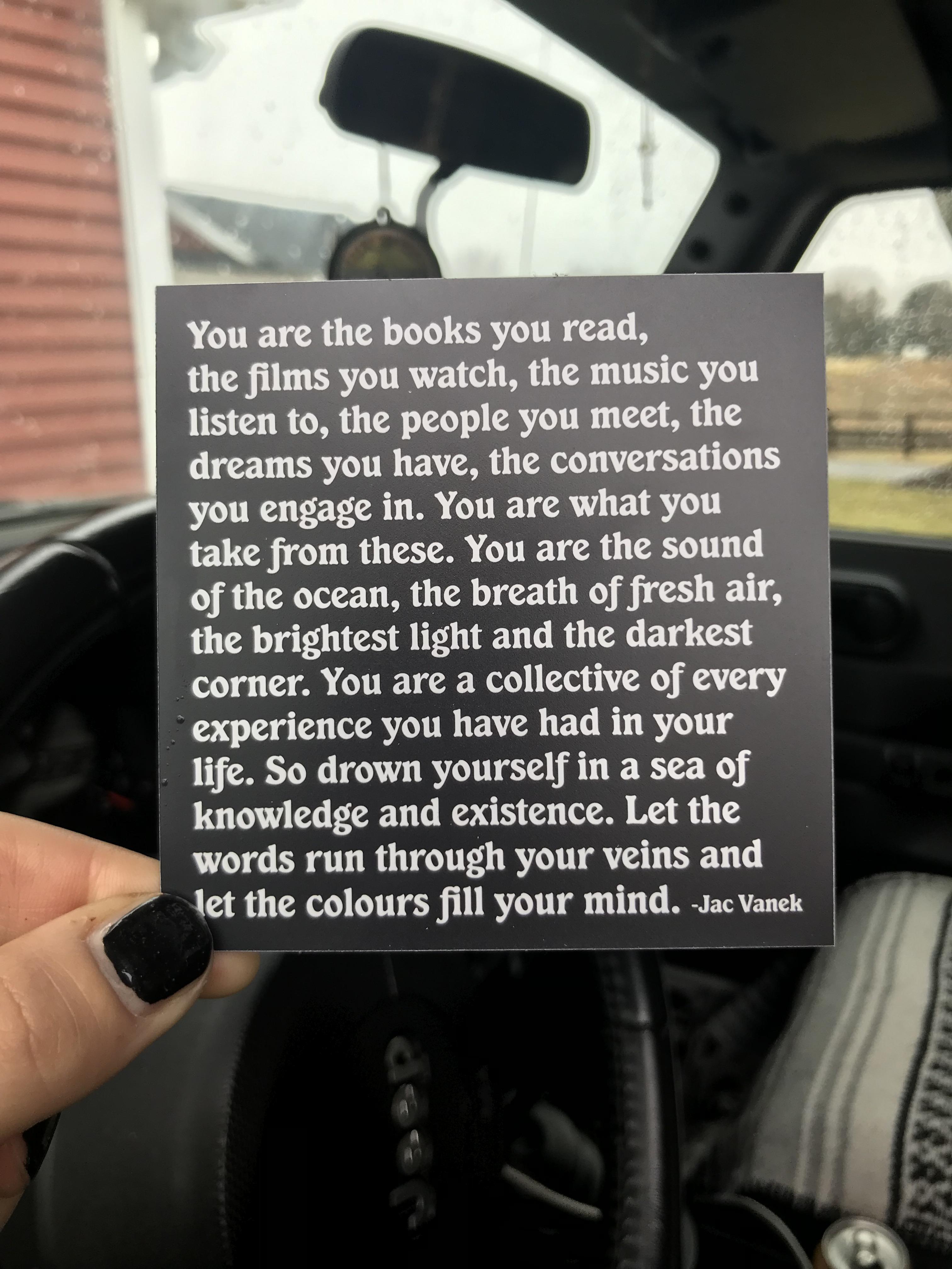 bought this gem from Whole Foods, it’s a I stuck to my cars inside door 🕊 r/infp