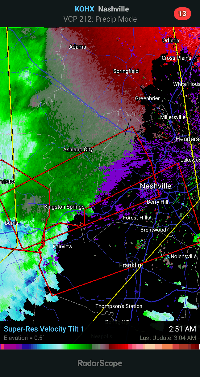 PDS Tornado Warning Including Nashville, TN! r/tornado