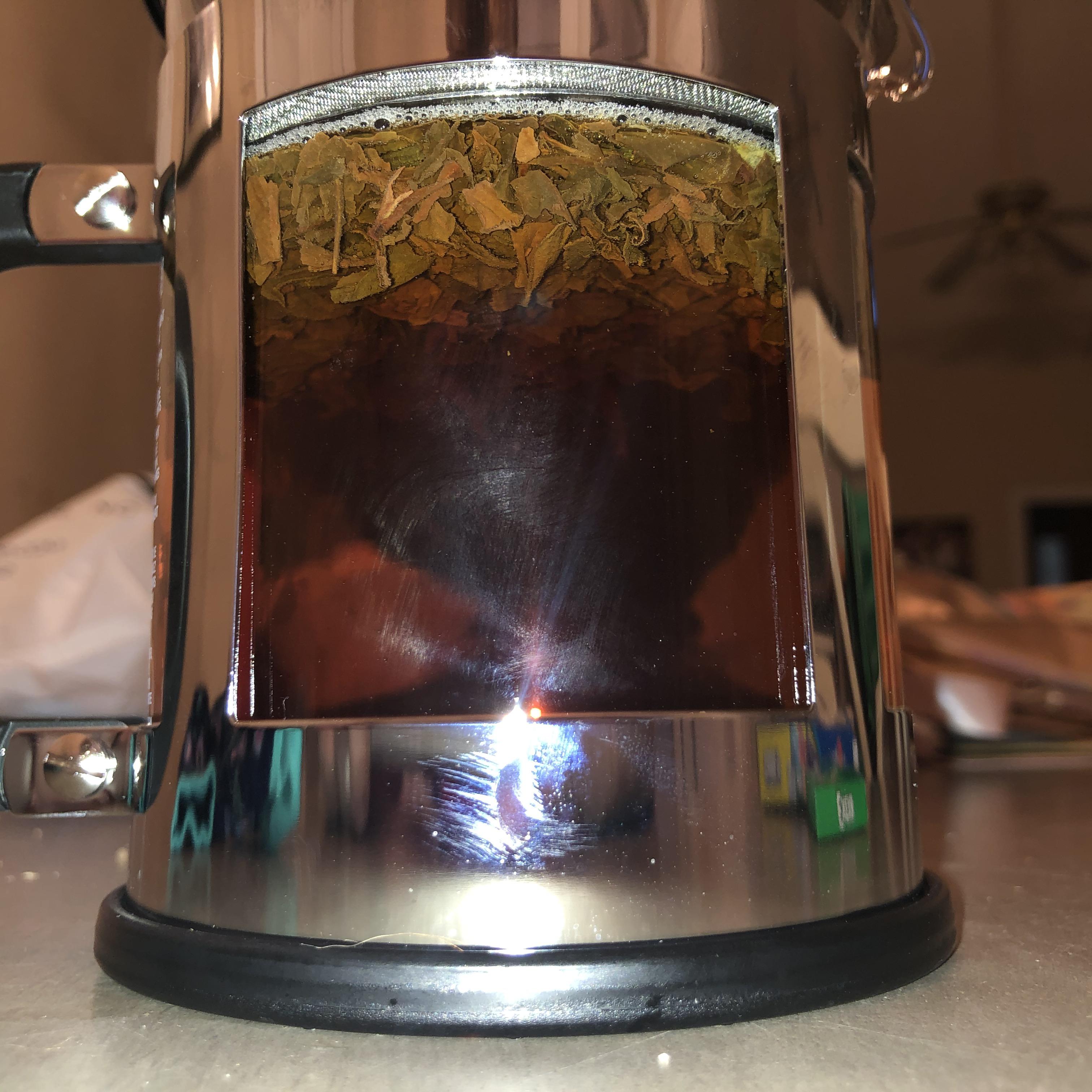My first time using a French press to brew tea. I would say it
