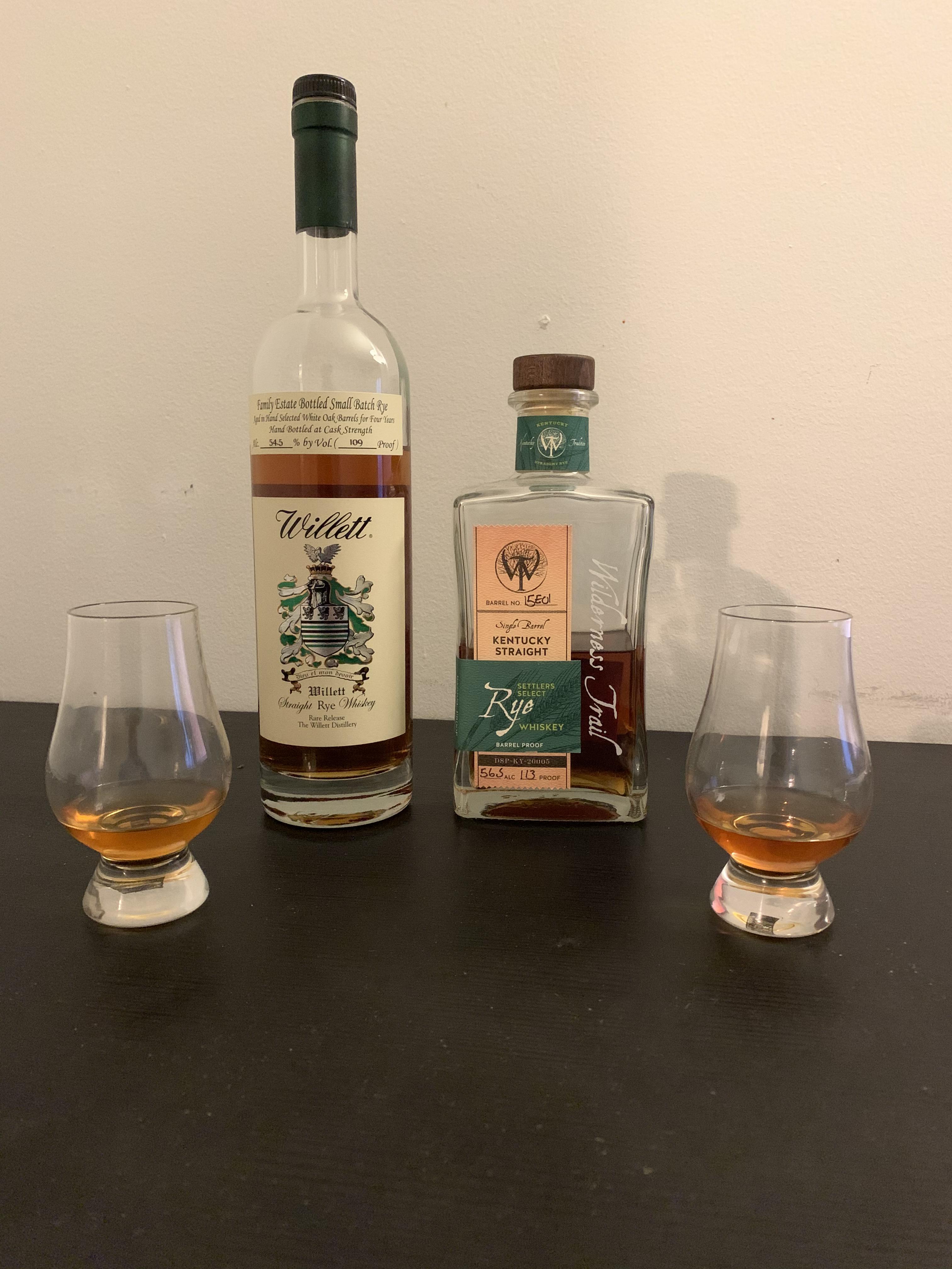 Reviews 18and 19 Willett Family Estate 4 Year Rye vs Wilderness Trail Single Barrel Rye A 4