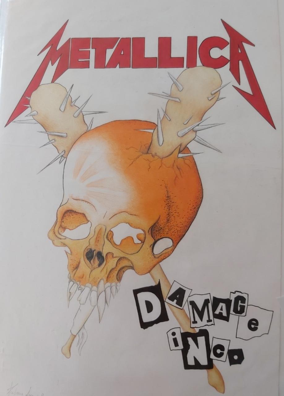 Damage inc. poster drawed by me a few months ago for school r/Metallica