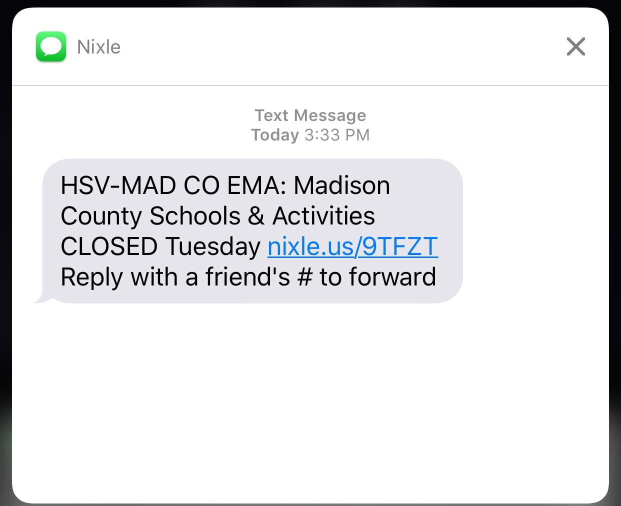 Madison County Schools CLOSED tomorrow r/HuntsvilleAlabama