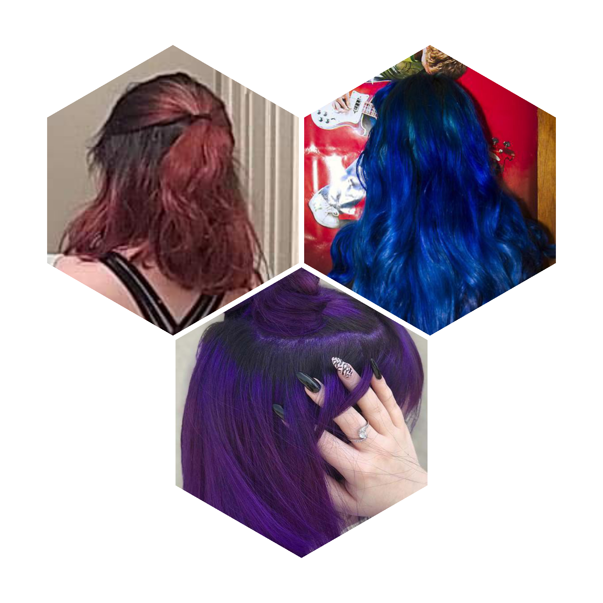 I've only dyed my hair once (top left photo current pic of my hair (2