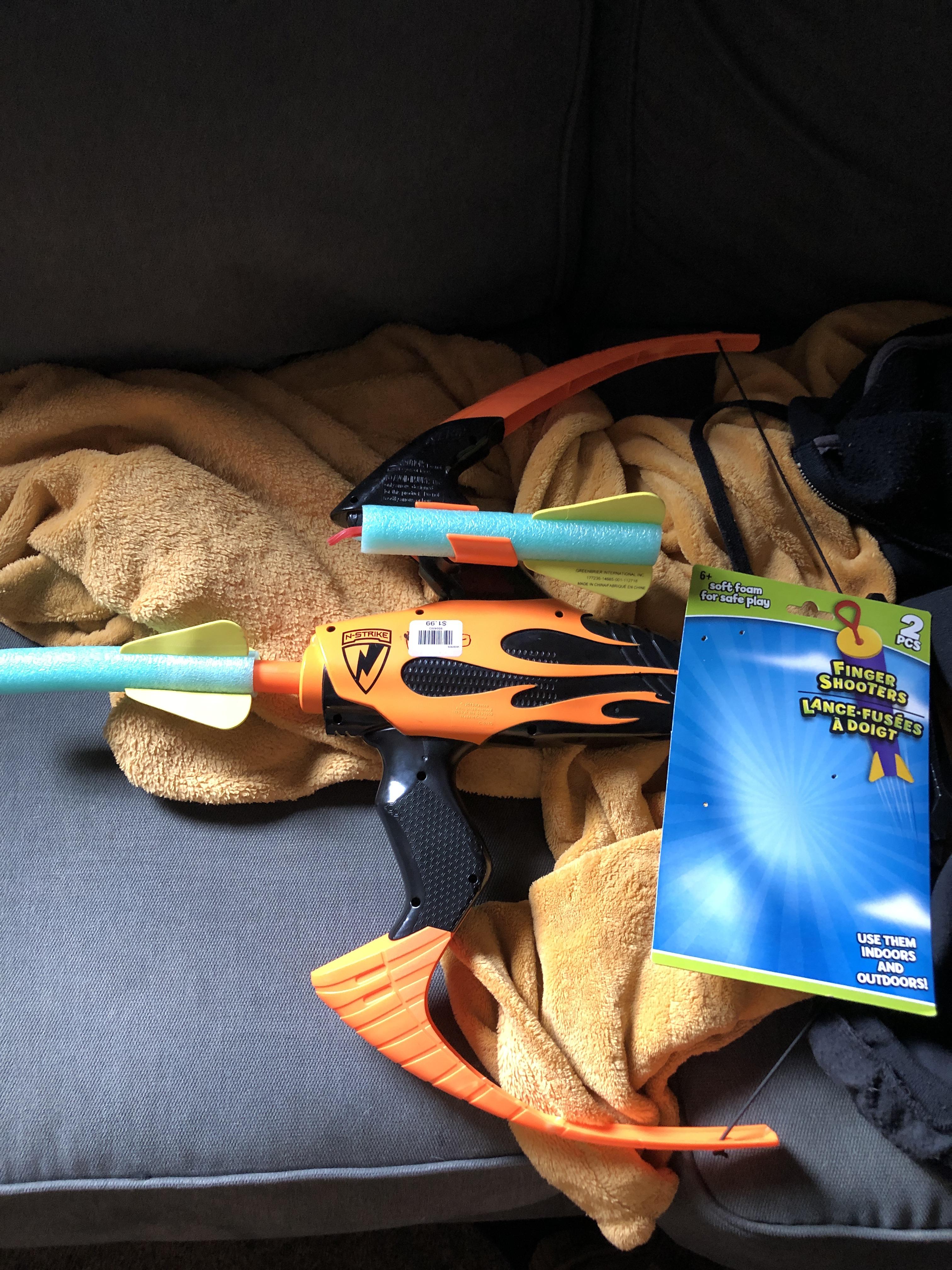 Dollar Tree Finger Shooters work with Blazin Bow r/Nerf