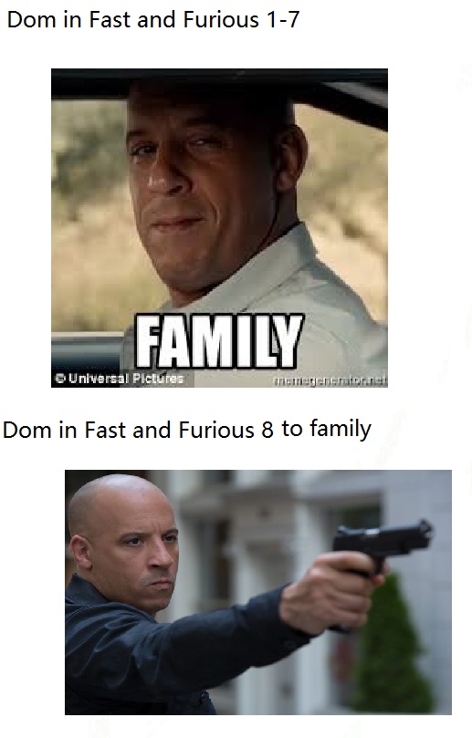 He really betrayed his *FAMILY* in Fast and Furious 8 for those who