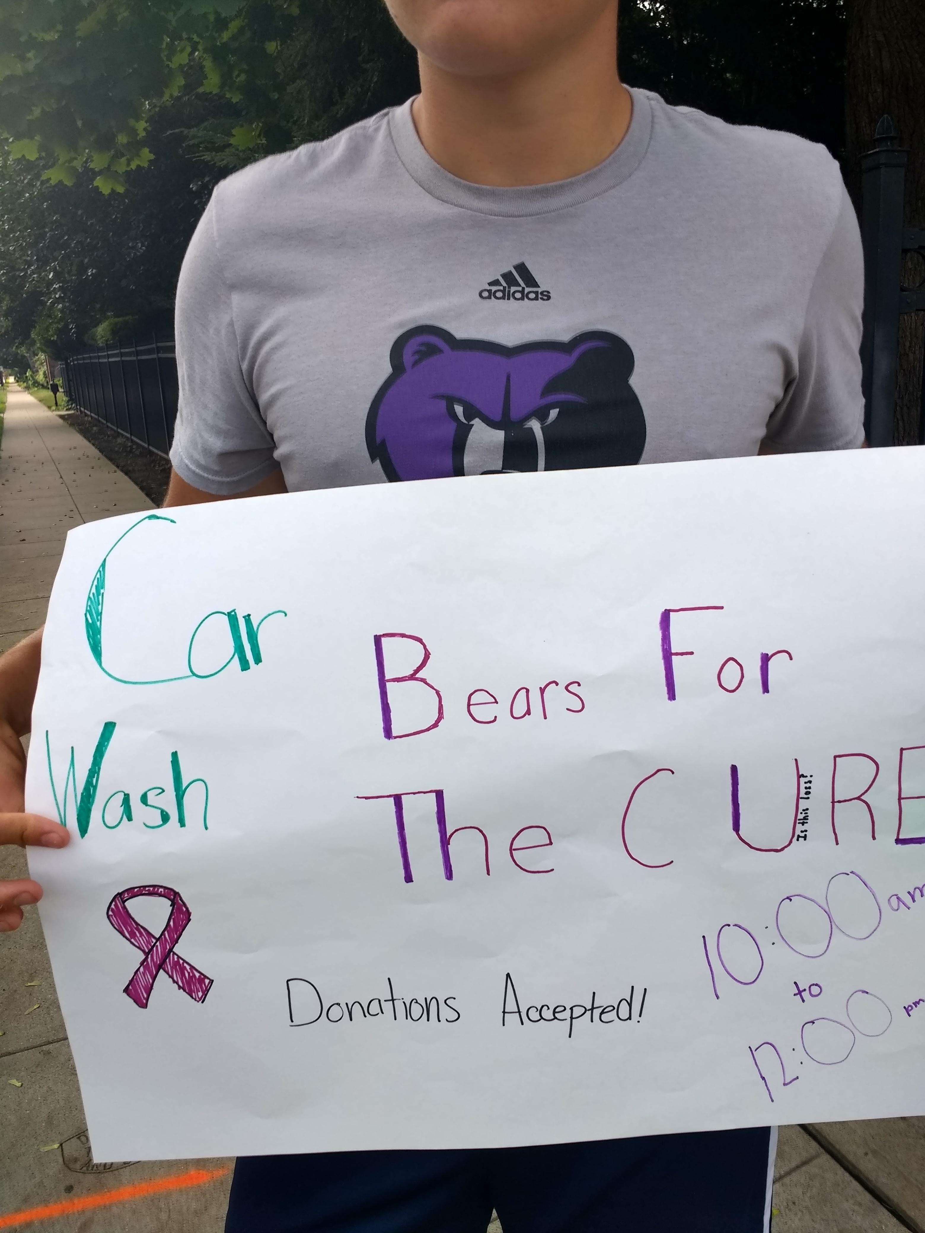 My school is holding a car wash to support cancer research! Stop by