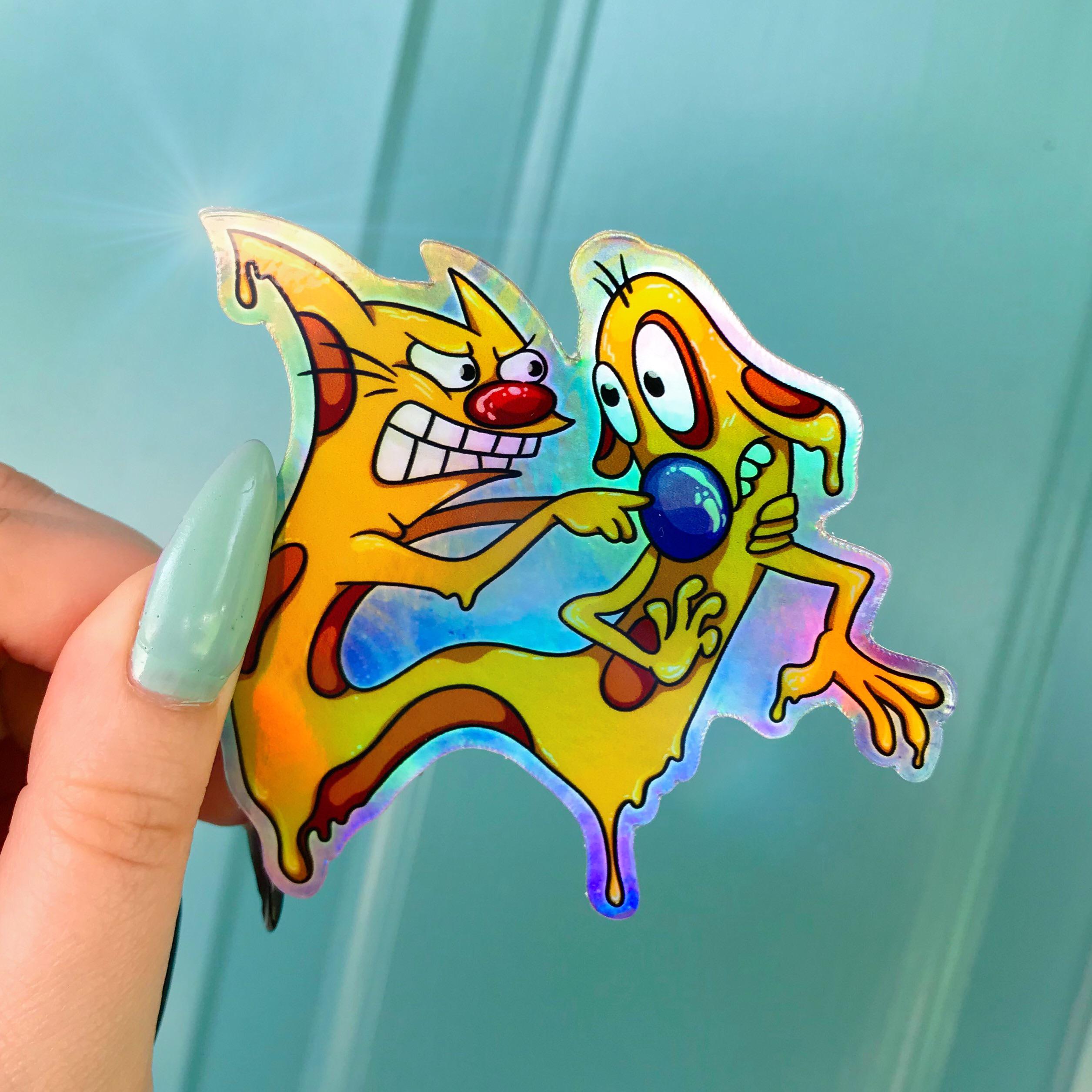 Holographic CatDog sticker I made it’s so prettyyyy r/catdog