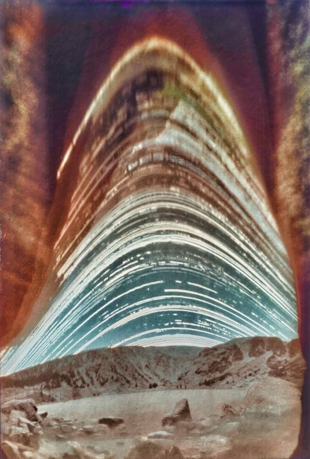 Extremely long exposure photography. Exposure time 13 months. Camera