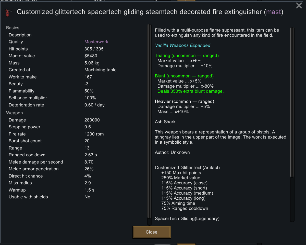This absolutely ridiculous fire extinguisher. r/RimWorld