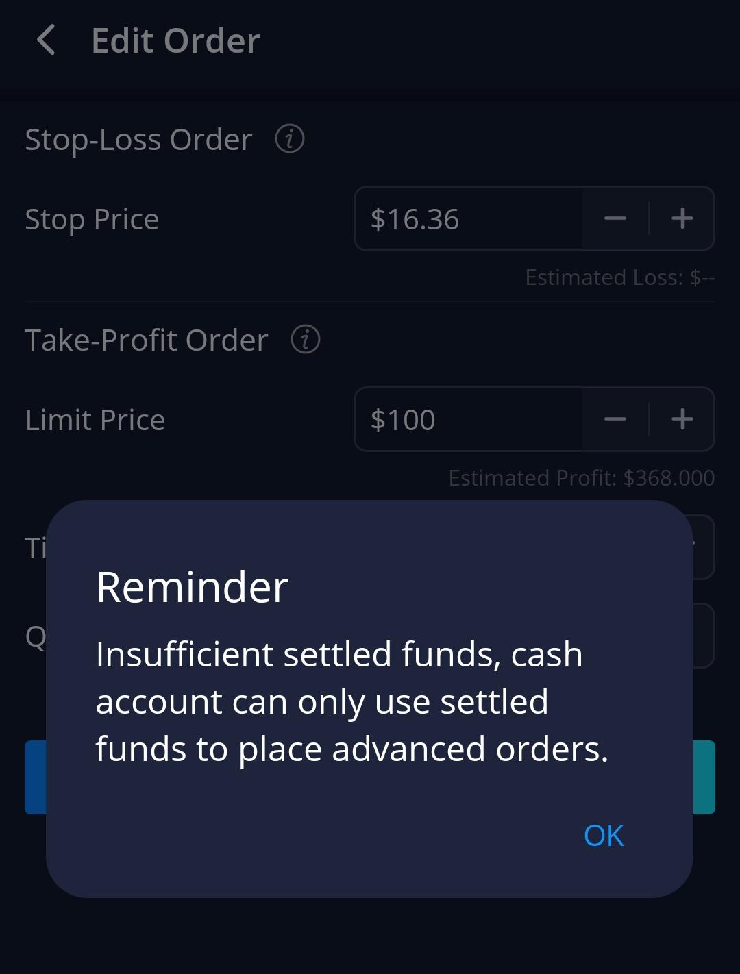 Why do I need settled cash to SELL? I'm trying to increase the limit