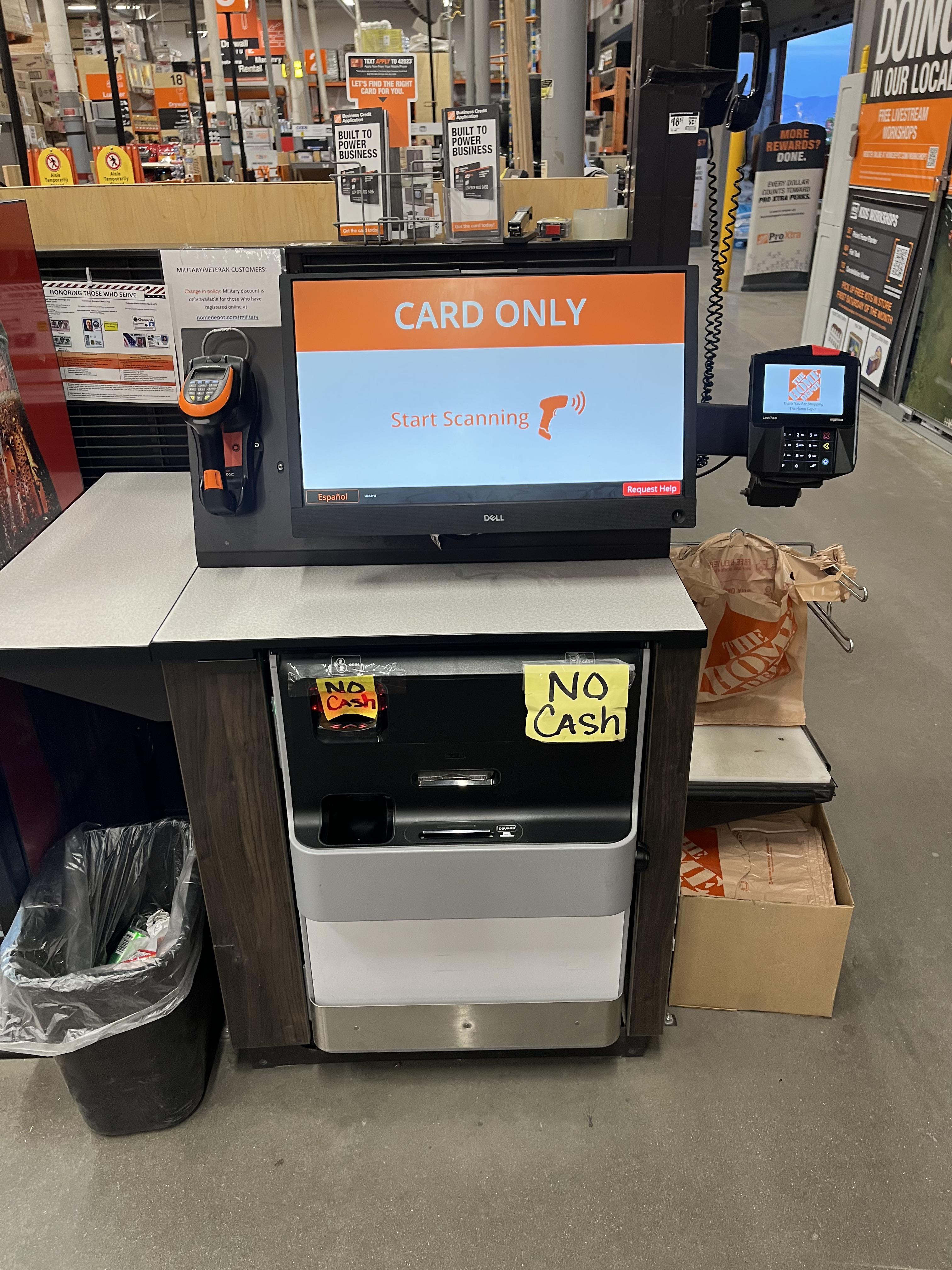 Customers see this and still ask if it takes cash. r/HomeDepot