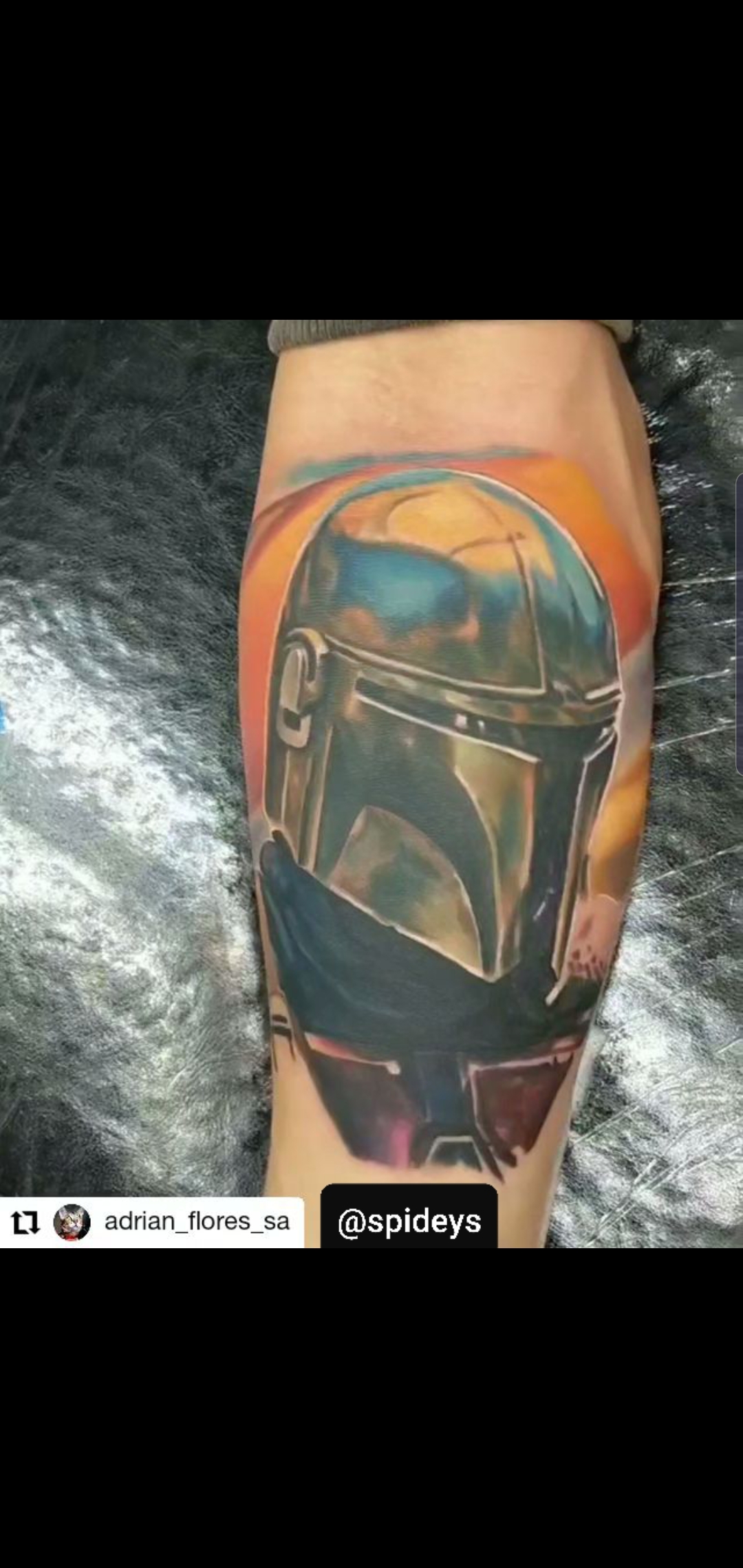 My Mandalorian tattoo done by Adrian Flores at All Star