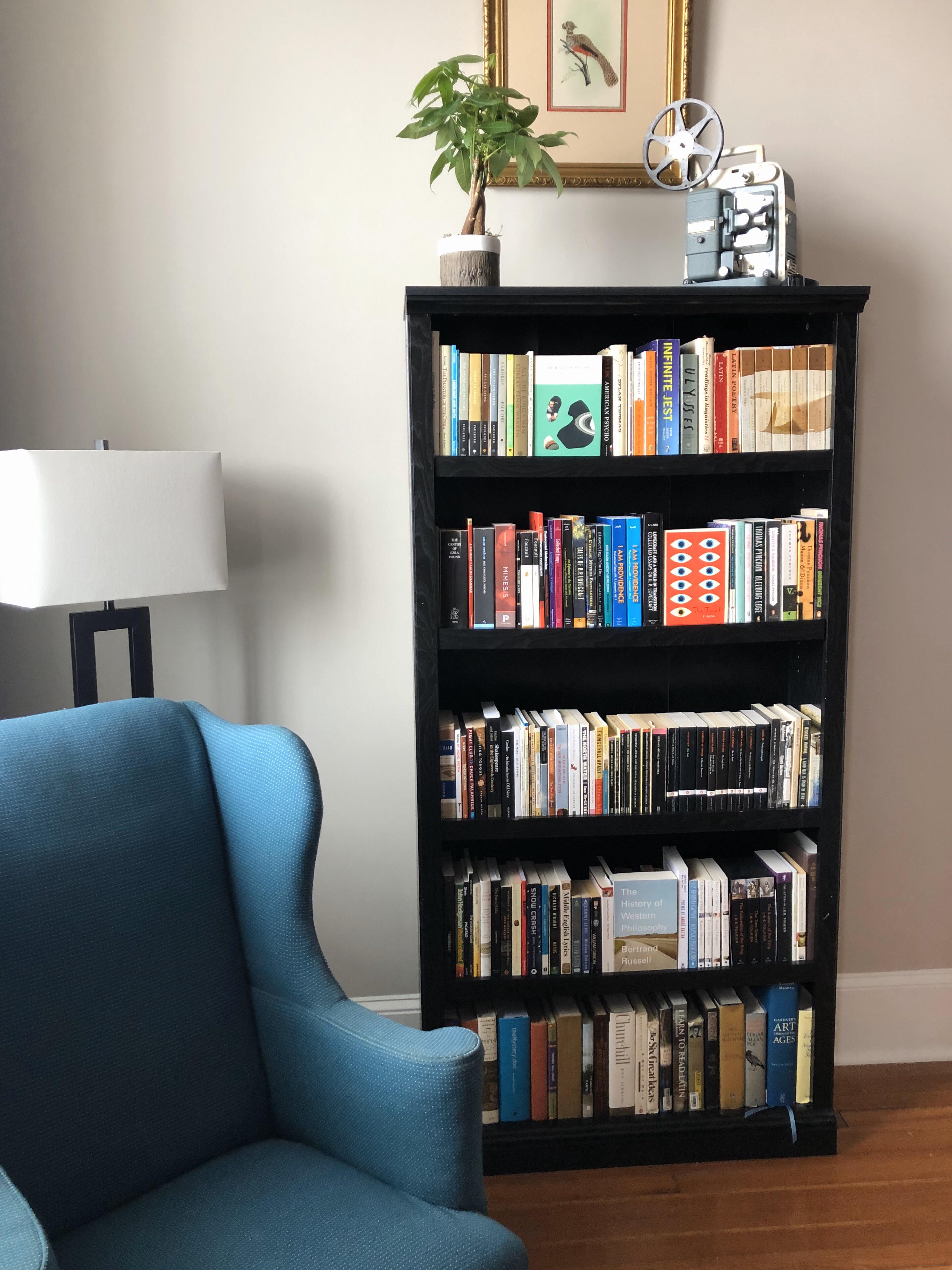 My “greatest hits” shelf + my favorite reading chair. r/bookshelf