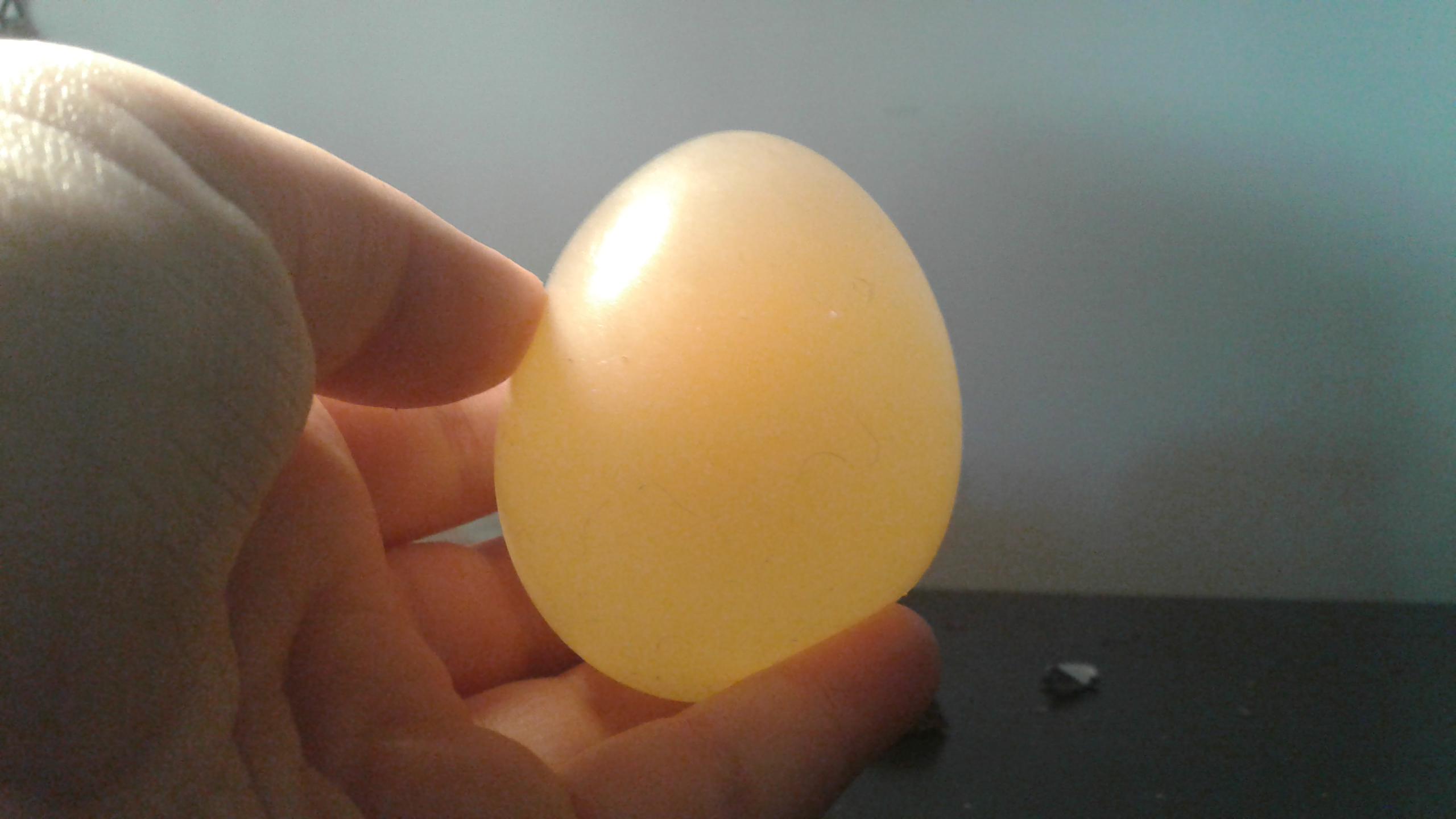 Egg after soaking it in vinegar for 30 hours r/mildlyinteresting
