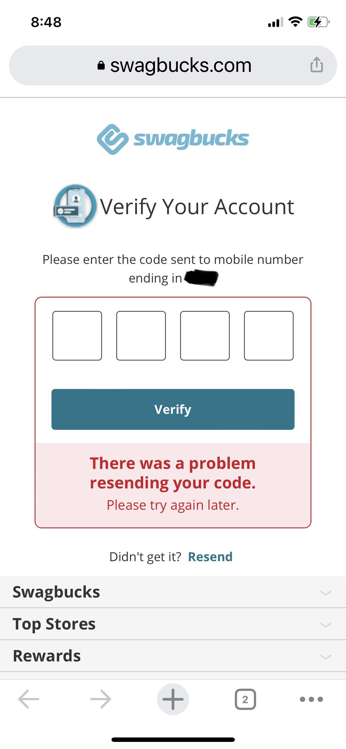 Cannot start any offers anybody constantly getting this? r/SwagBucks