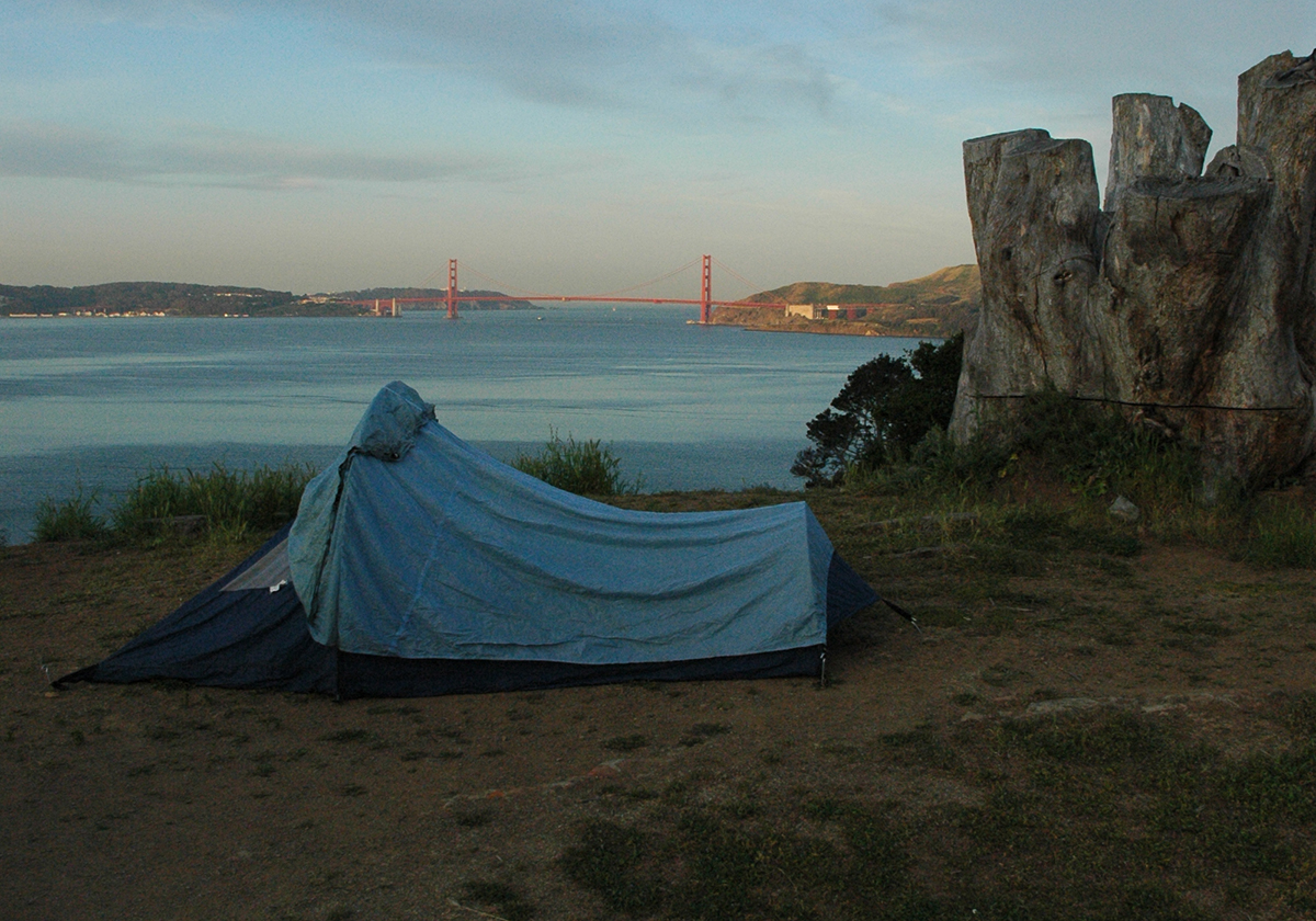Room with a view camping on Angel Island, in the middle of San