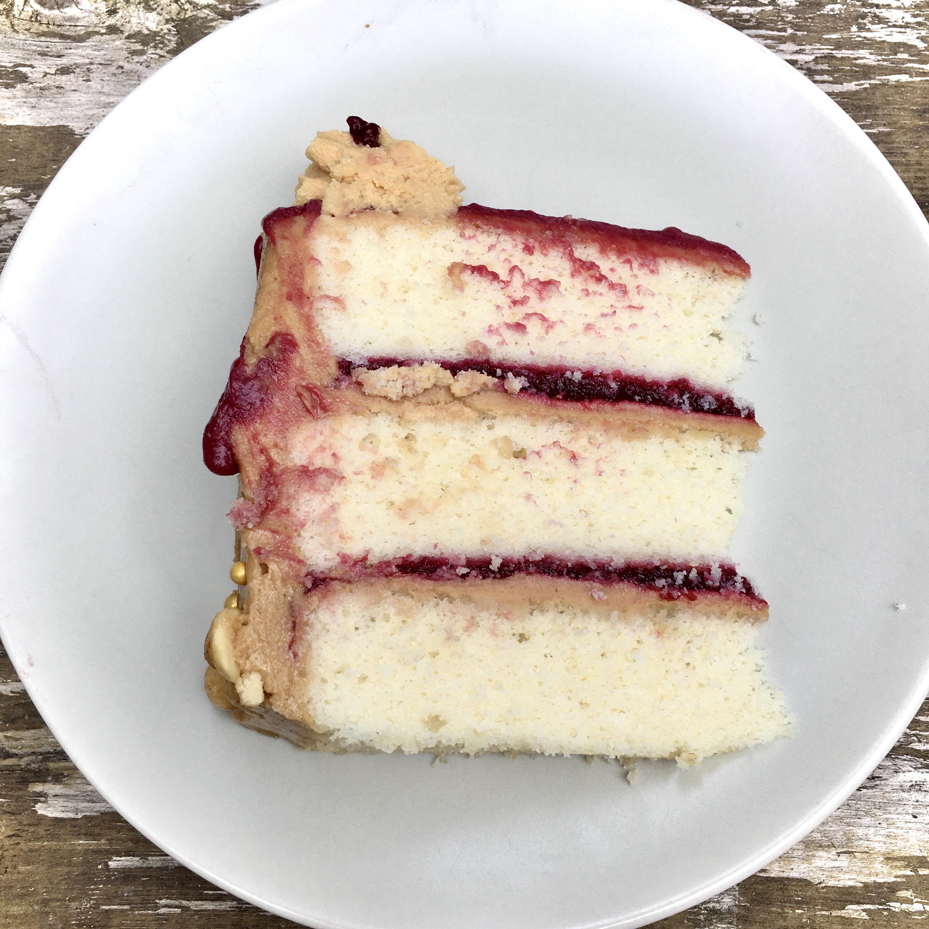 Made a peanut butter and jam sandwich cake! Brought me back to my