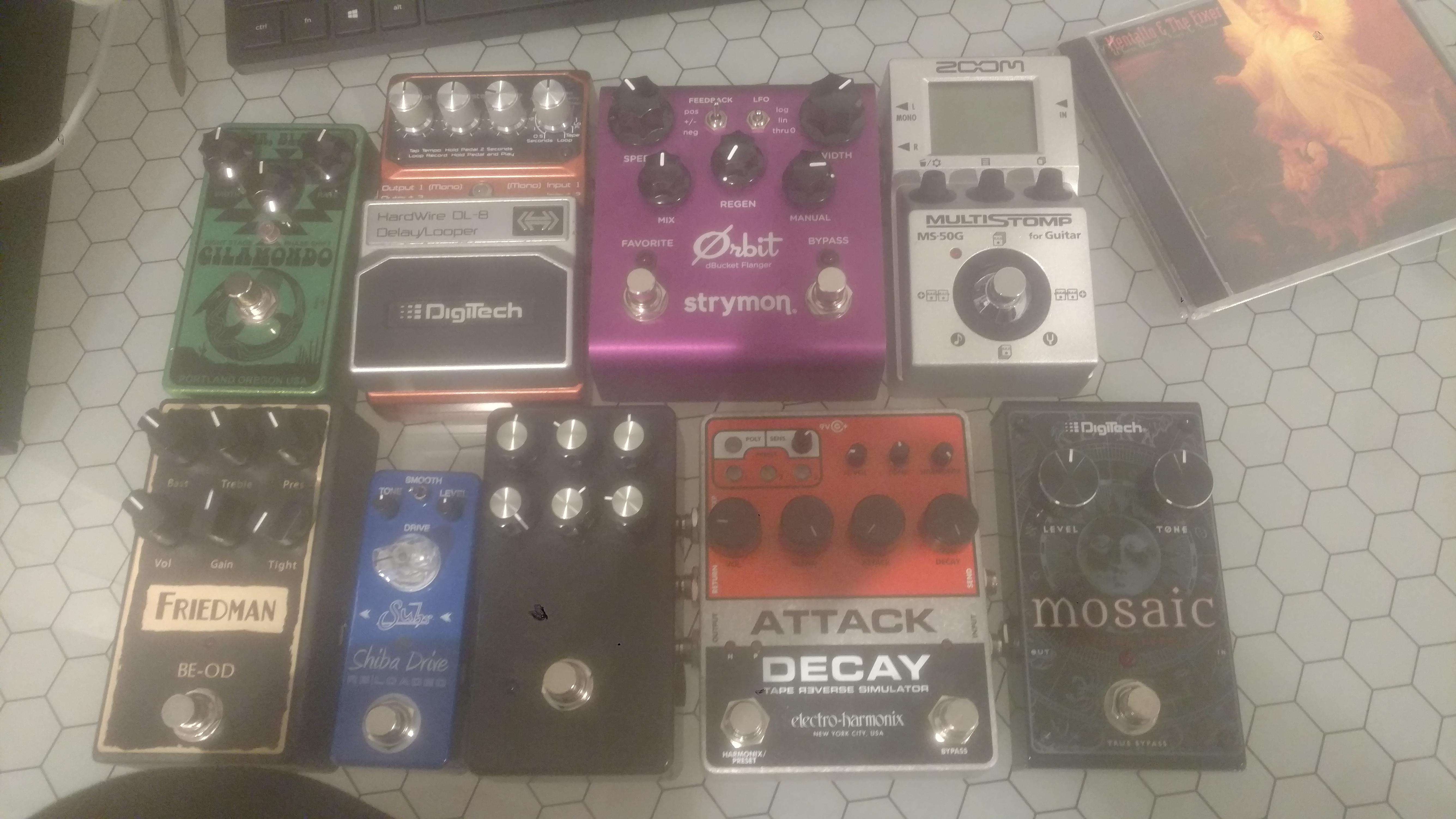 Pedalboard planning in progress, just a few more tweaks needed. r