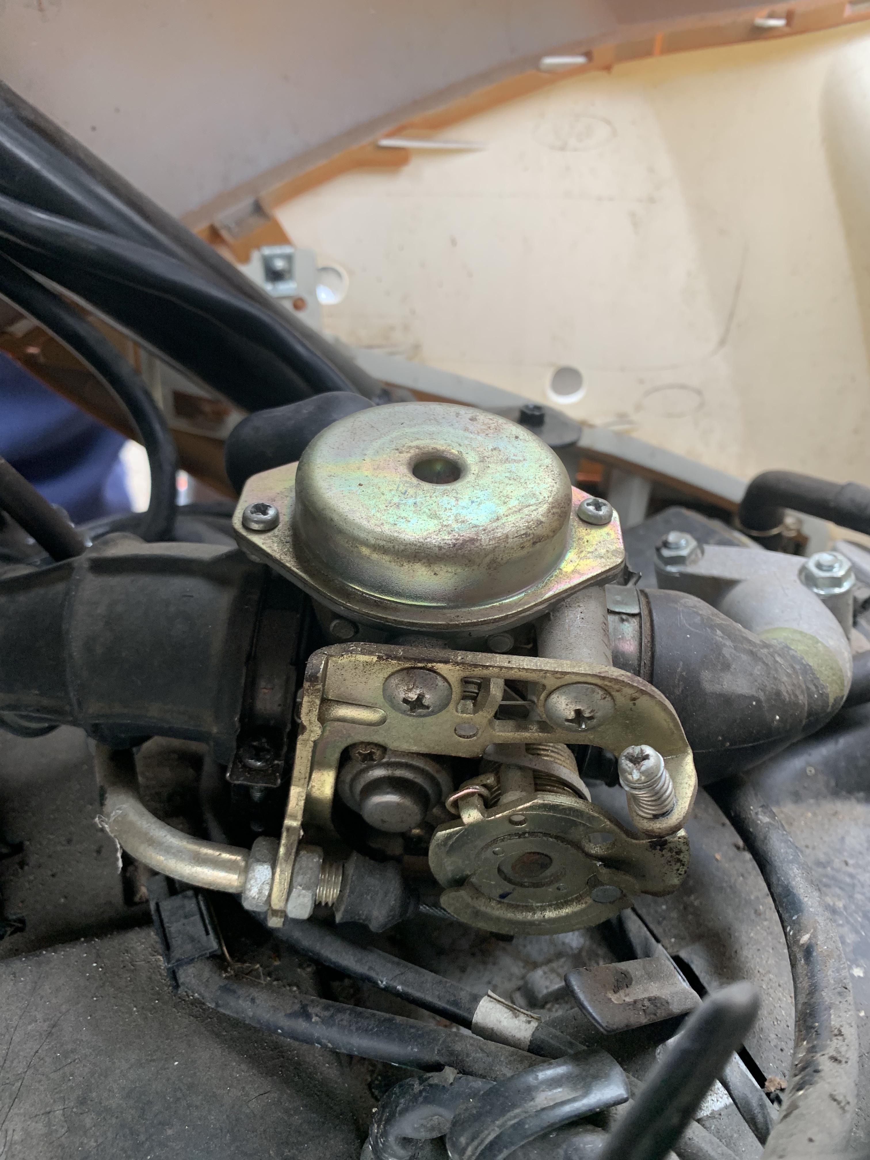 Throttle Level stuck. The round part of the throttle assembly that’s the throttle cable is