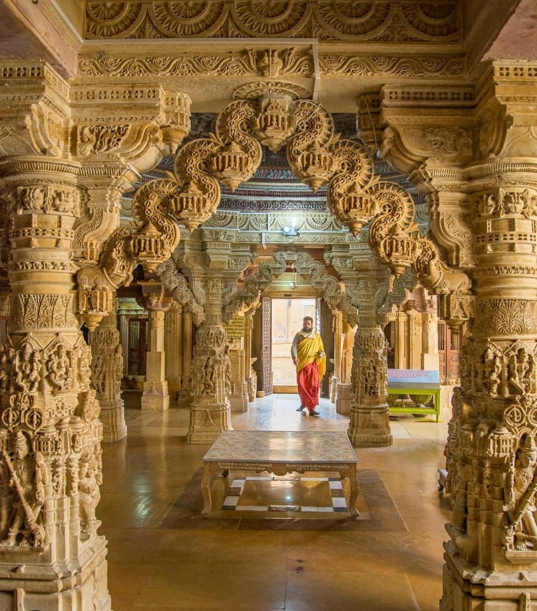 Amazing intricate work at Jaisalmer Jain Temple, India. Built around