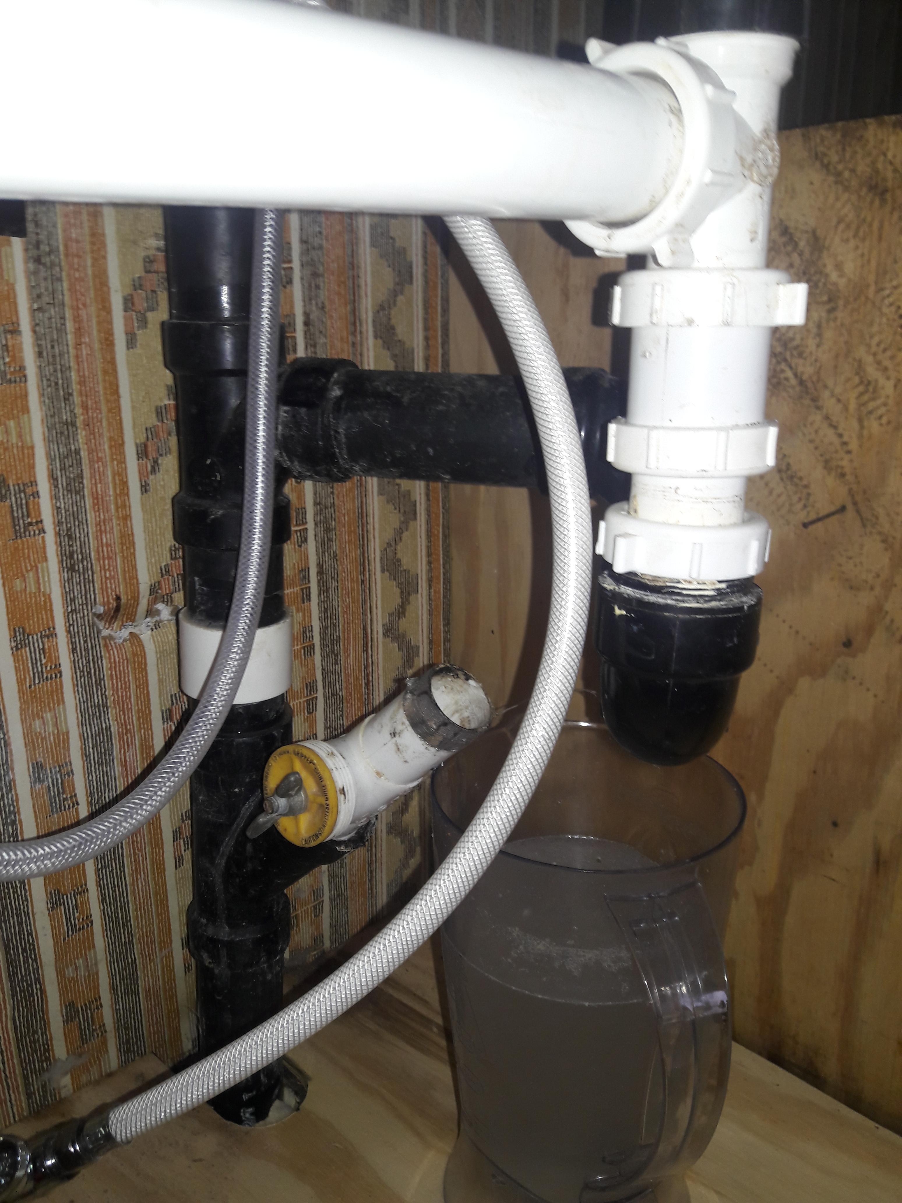 This is under my kitchen sink. All of the water from my sink comes out