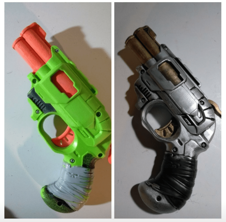 Nerf gun repaint 1. Working on my first cosplay! This is one of