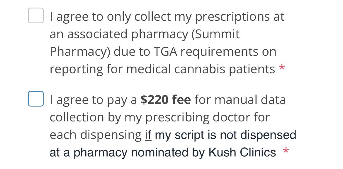 220 fee if dispensing at pharmacy of my choice r/MedicalCannabisOz
