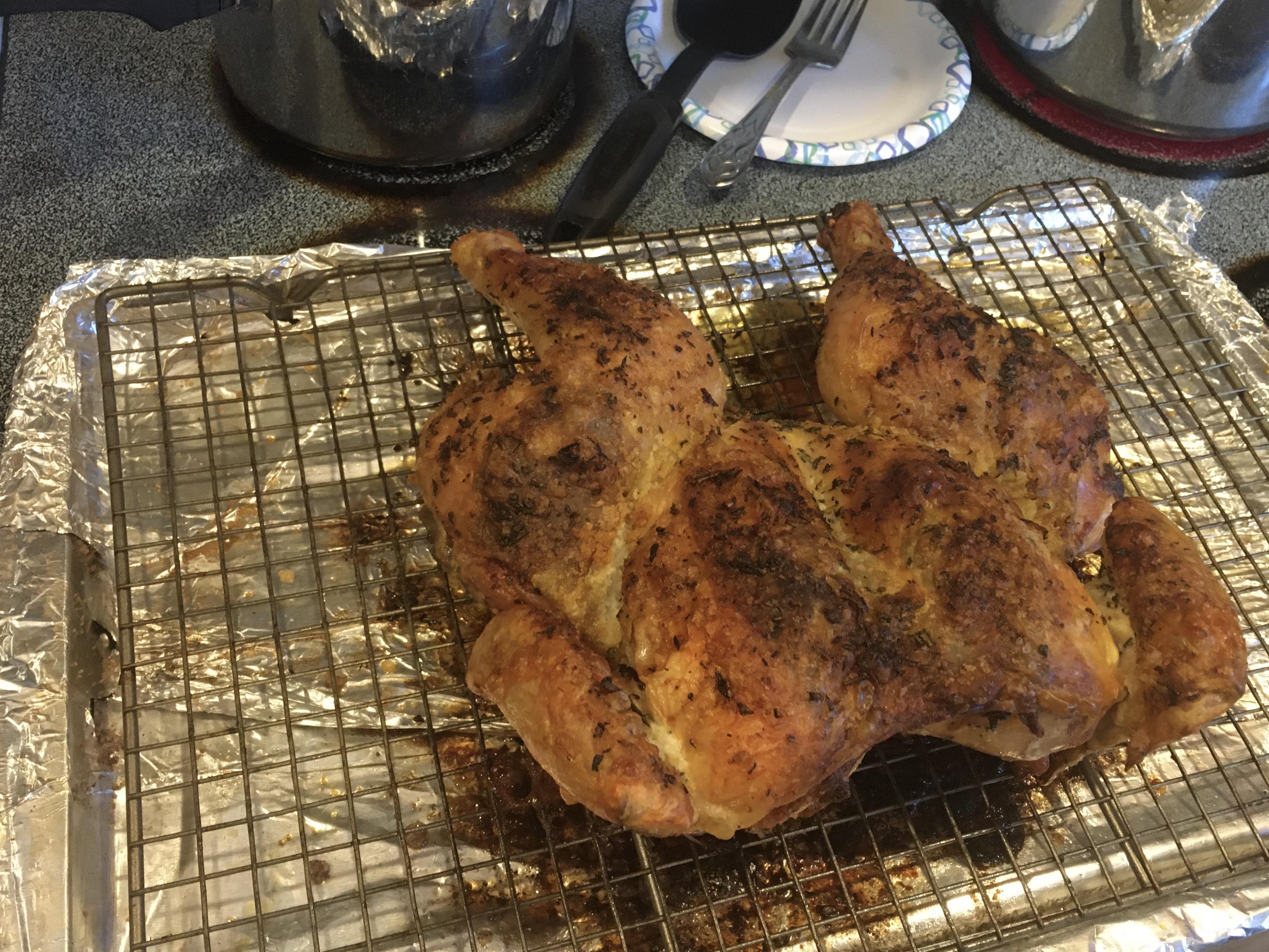 Made the Whole Chicken from basics. The dry brine really made all the difference with this. r
